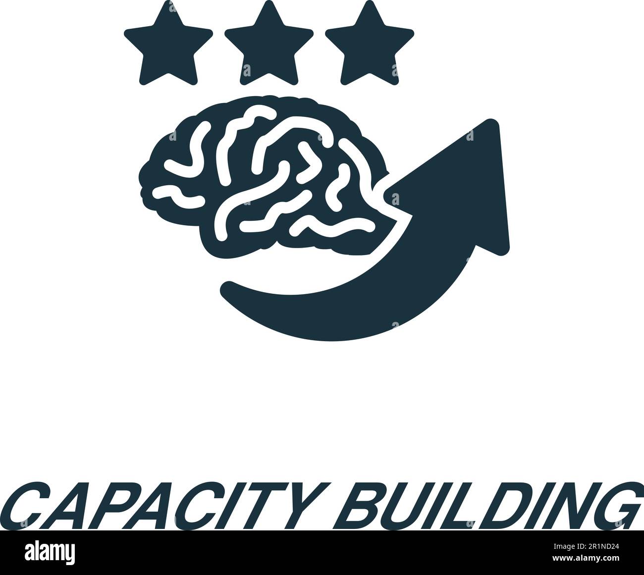 Icona di costruzione della capacità. Bianco e nero semplice segno da beneficenza e non-profit collezione. Icona di creazione di capacità per logo, modelli, web design e. Illustrazione Vettoriale