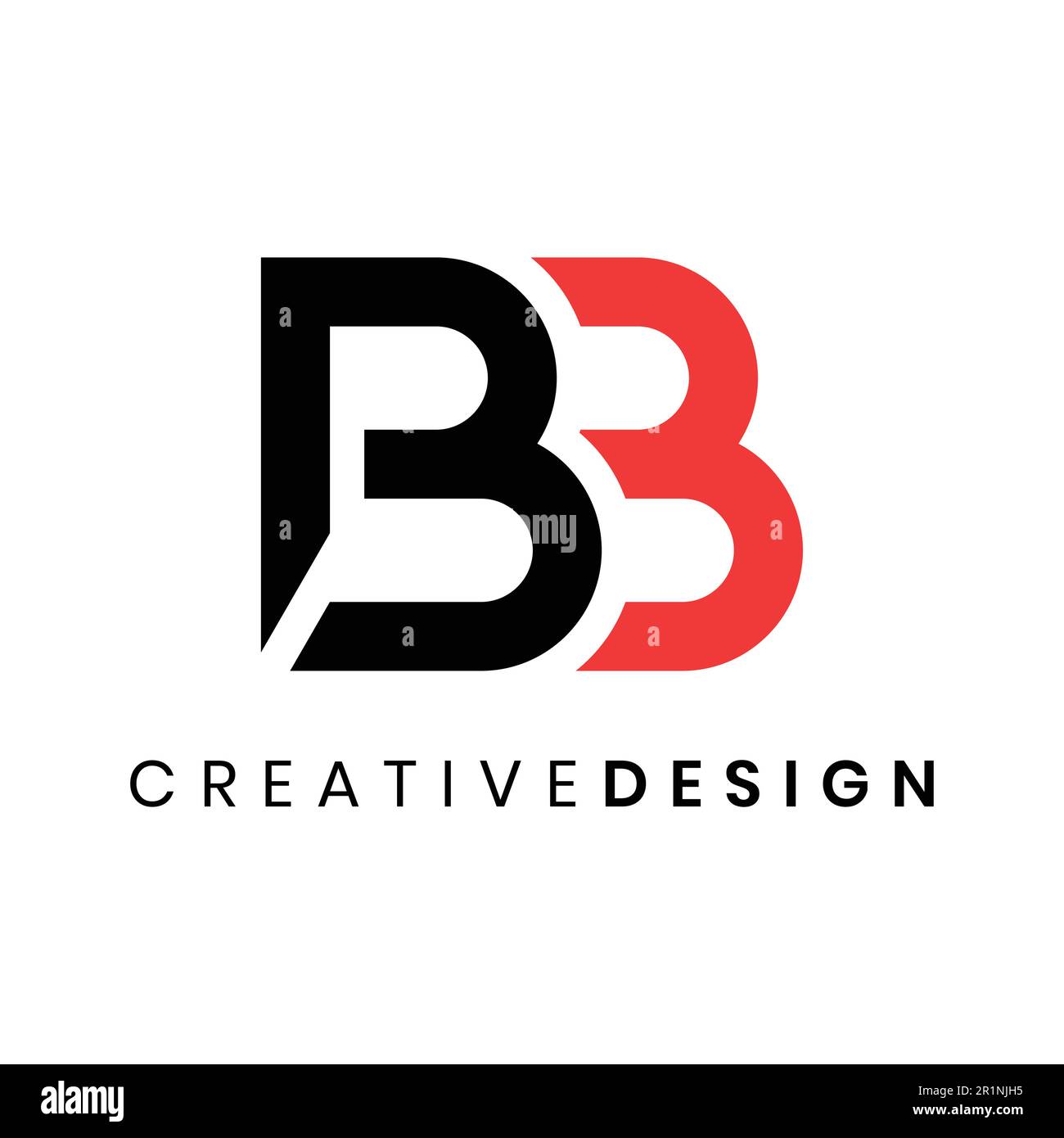 Illustrazione vettoriale del disegno del logo BB della lettera moderna Illustrazione Vettoriale
