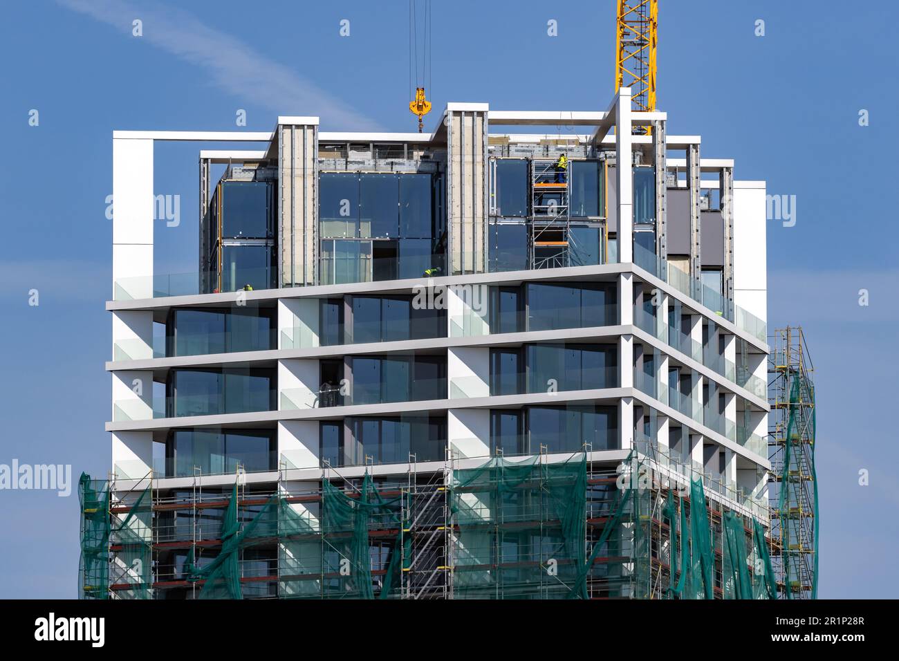 sito di costruzione di un alto edificio con appartamenti di lusso Foto Stock