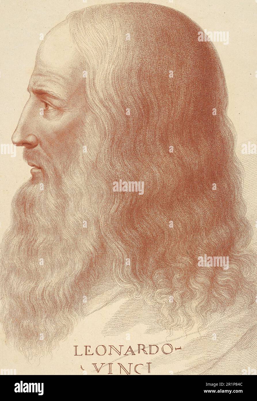 Leonardo da Vinci (Lionardo di ser Piero da Vinci, 15 aprile 1452 – 2 maggio 1519) è stato un . Ingegnere e filosofo naturale, riproduzione storica, restaurata digitalmente da un originale del 19th ° secolo / Leonardo da Vinci (15. Aprile 1452 - 2. Maggio 1519), eigentlich Lionardo di ser Piero da Vinci, War ein italienischer Maler, Bildhauer, Architekt, Anatom, Mechaniker, Ingenieur und Naturphilosoph, Historiisch, digital restaurierte Reproduktion von einer Vorlage aus dem 19. Jahrhundert Foto Stock