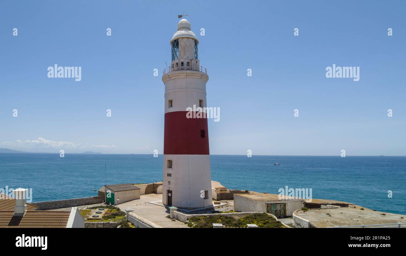 Vista del faro di Europa Point sulla Rocca di Gibilterra Foto Stock