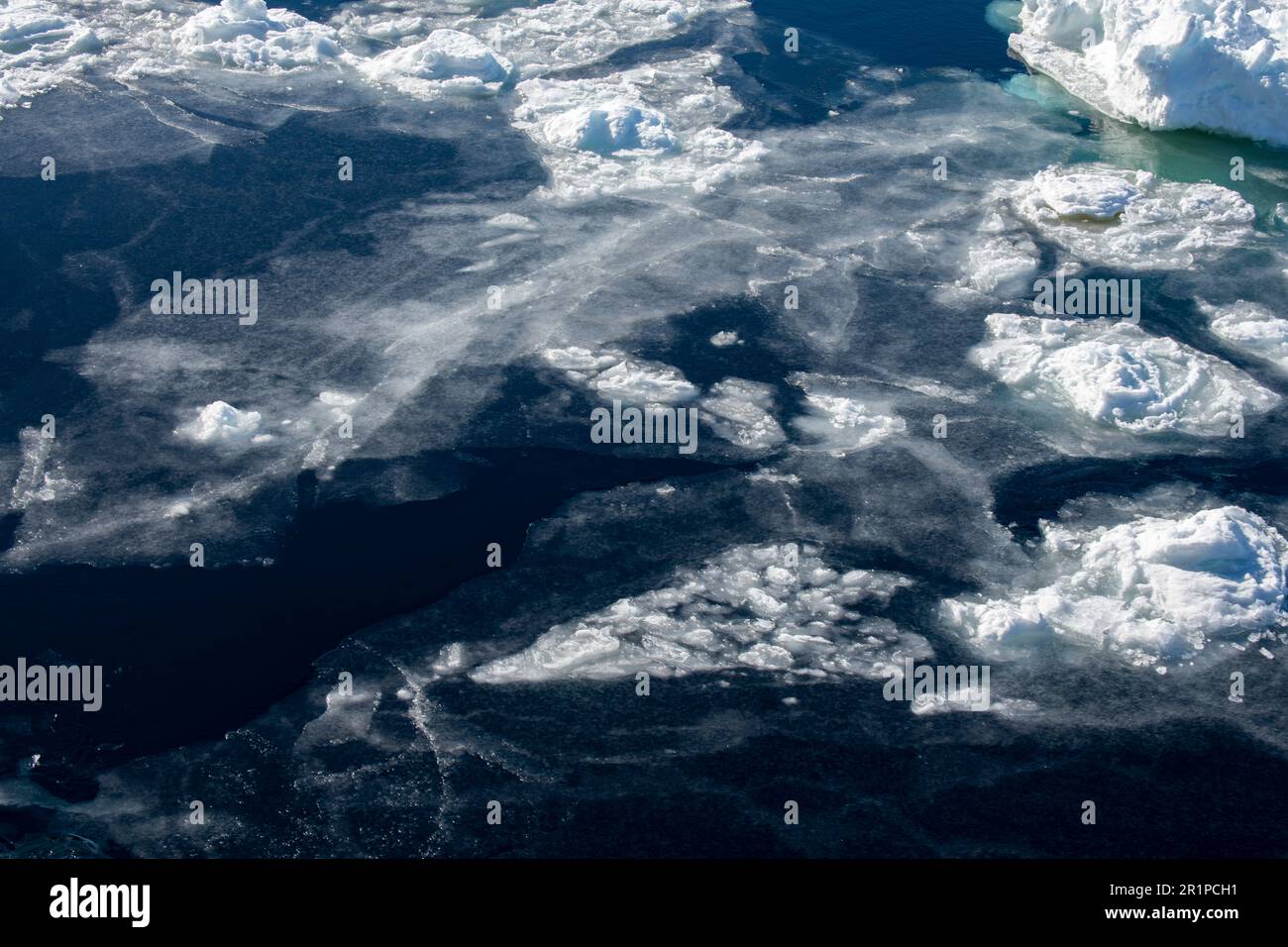 Antartide, Mare di Amundsen. Ungere il ghiaccio, un sottile strato di ghiaccio che si forma sul mare. Foto Stock
