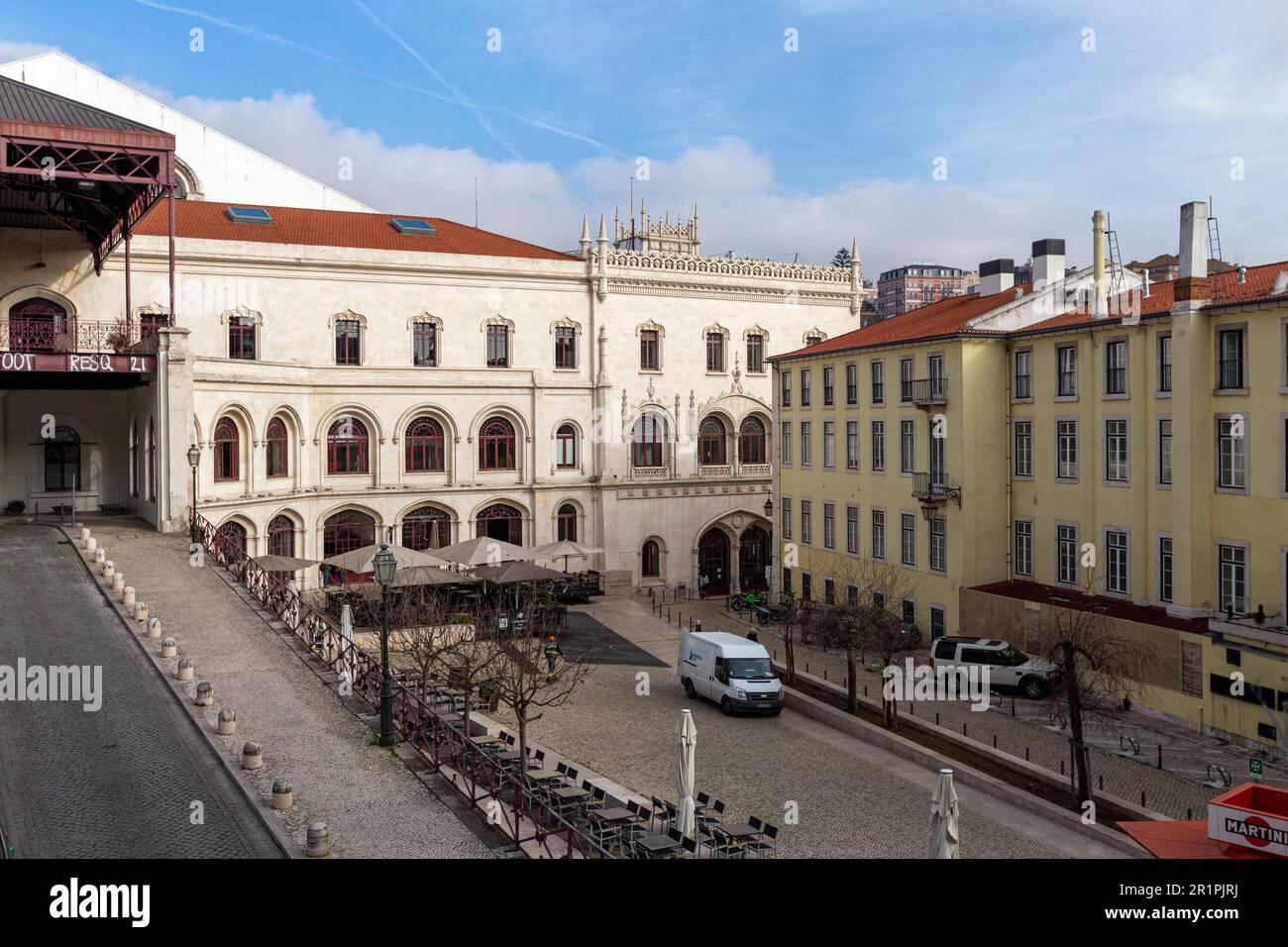 Piazza Duca di Cadaval, al confine con Bairro Alto e la Baixa Pombalina. Foto Stock