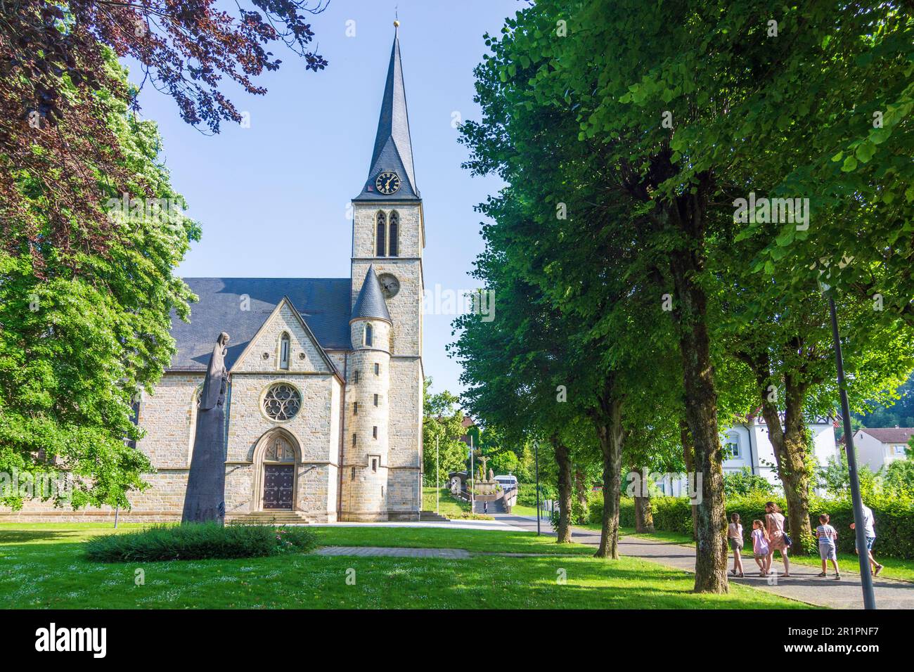 Altenbeken, chiesa Heilig-Kreuz-Kirche a Teutoburger Wald, Renania settentrionale-Vestfalia, Germania Foto Stock