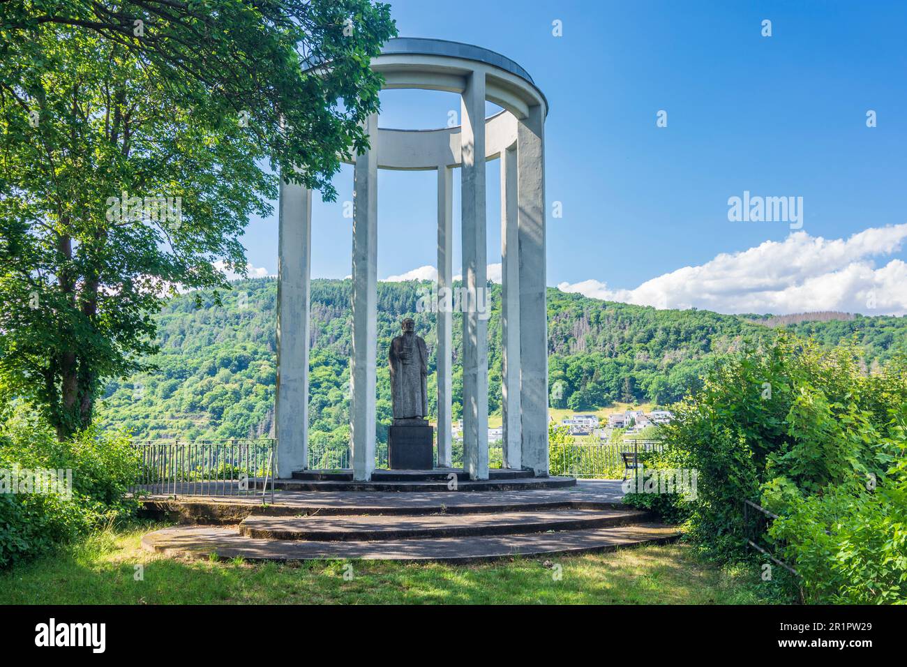 Nassau (Lahn), Freiherr vom Stein monumento a Lahntal, Renania-Palatinato, Germania Foto Stock