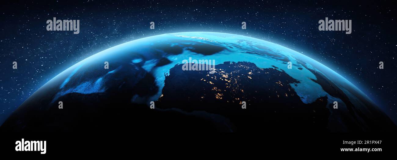 Australia, Oceania dallo spazio. Elementi di questa immagine forniti dalla NASA. rendering 3d Foto Stock
