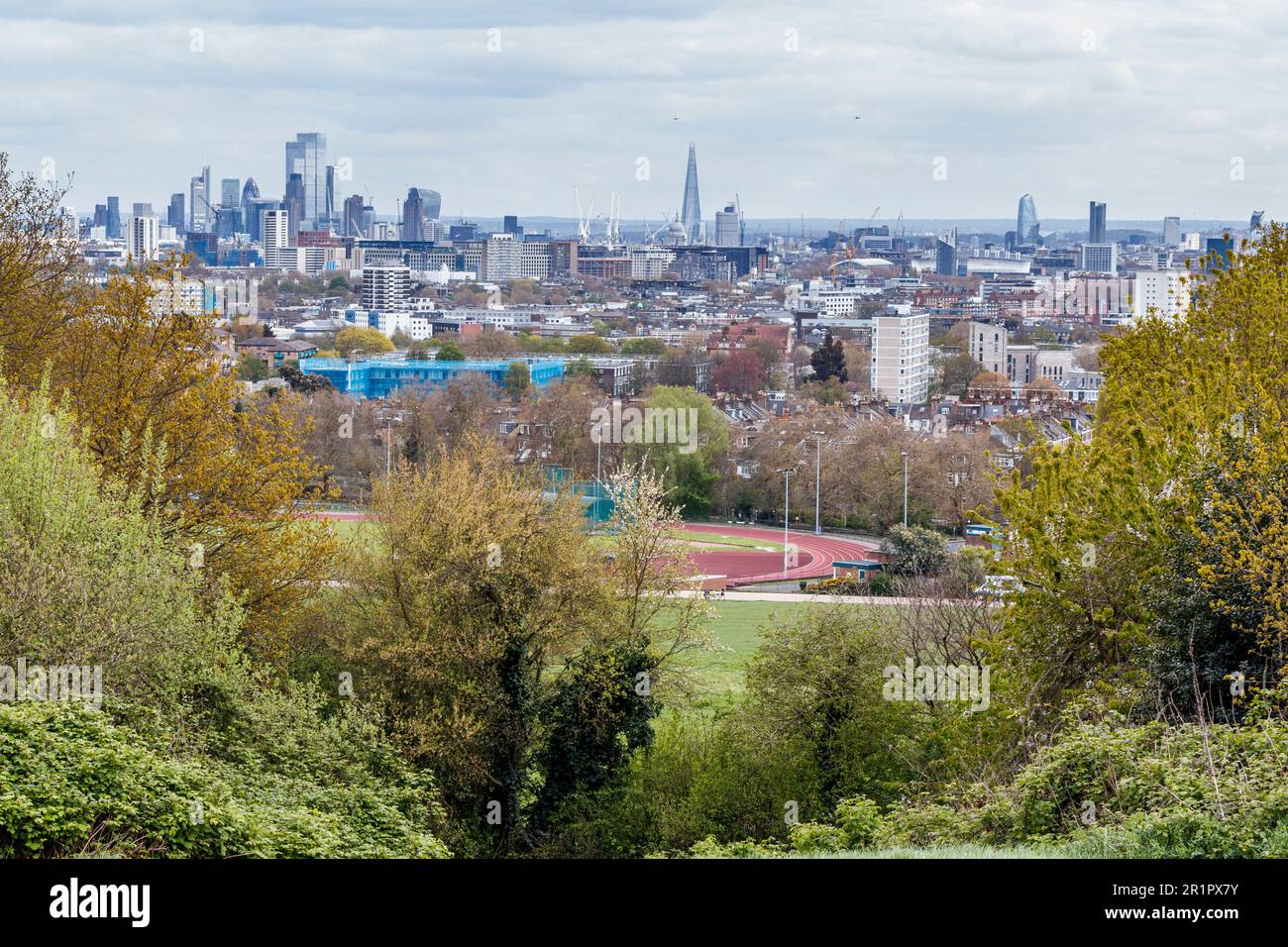 Vista sulla città da Parliament Hill, Londra, Regno Unito Foto Stock