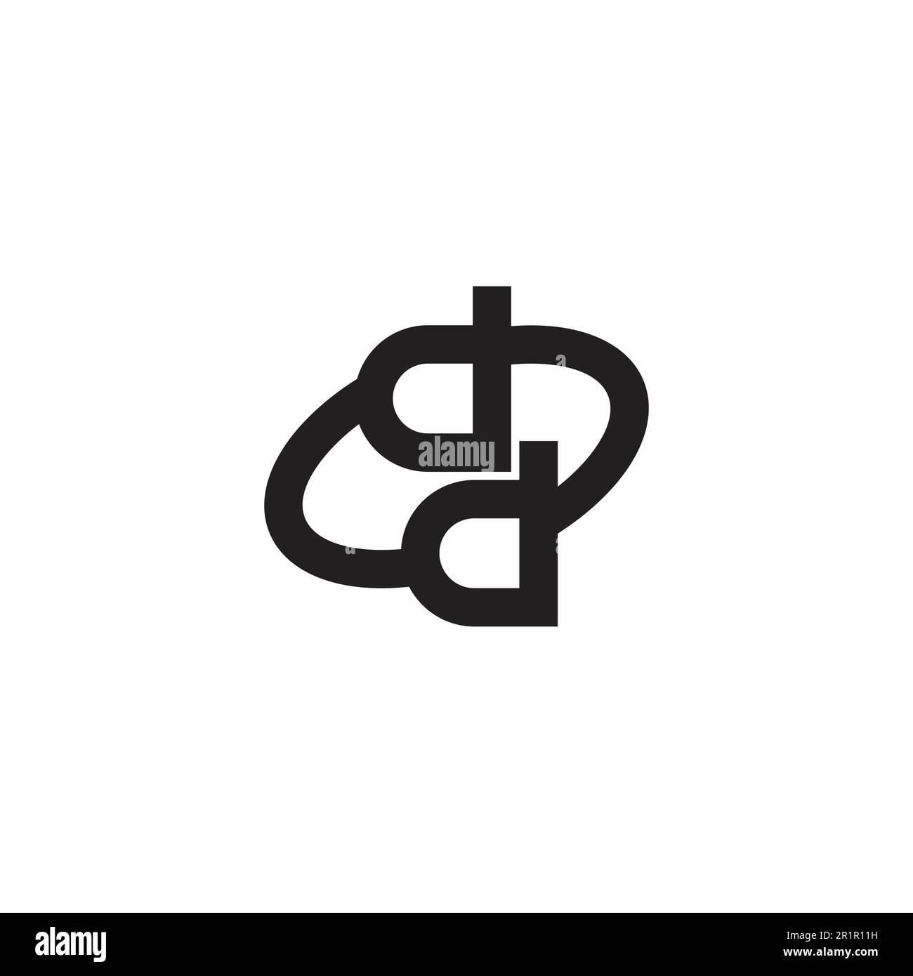 lettera dd rotondo semplice vettore logo Illustrazione Vettoriale
