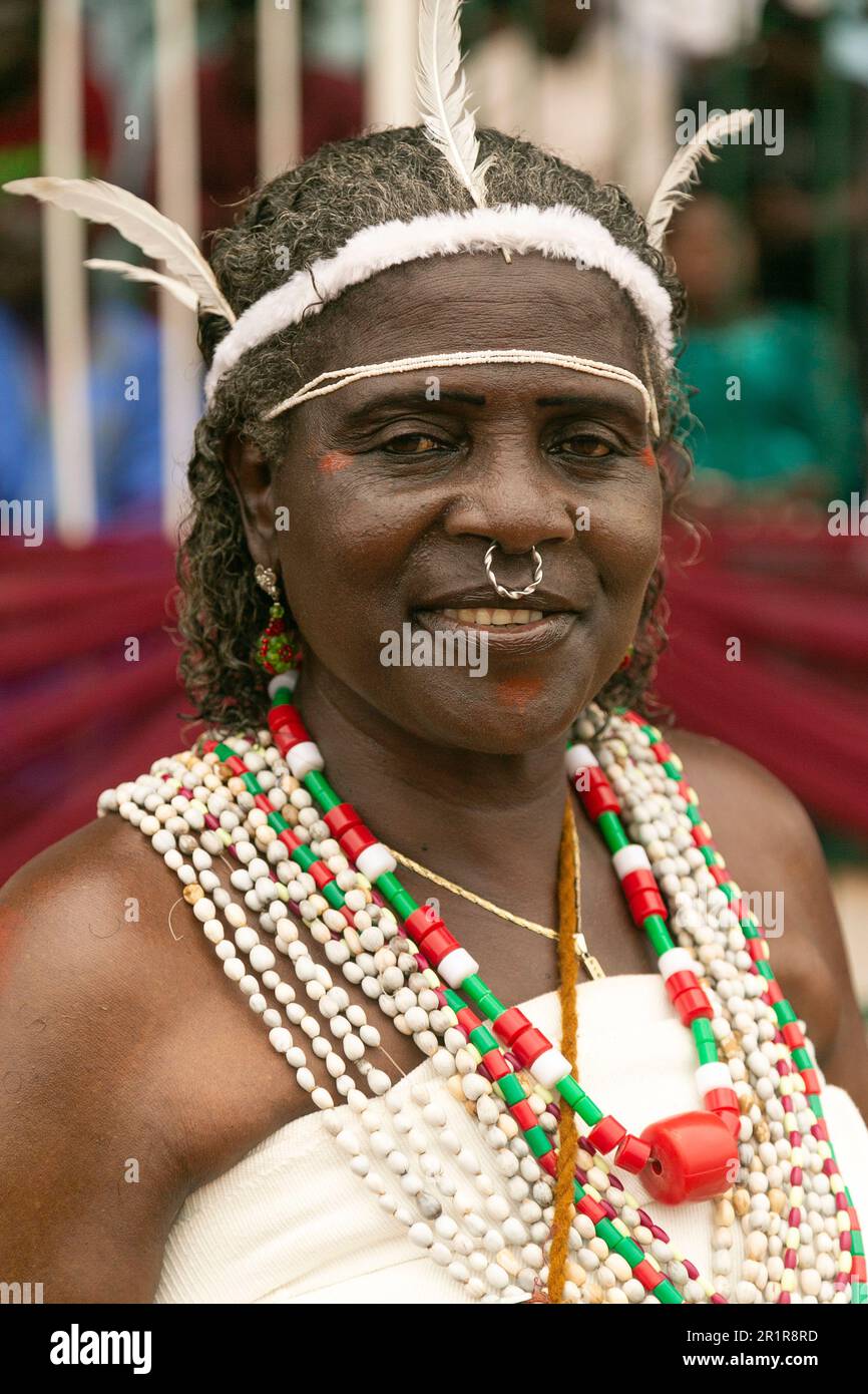 Jos, Nigeria. 12th maggio 2023. Ritratto di donna Berom, Jos, Stato dell'altopiano, Nigeria. Foto Stock