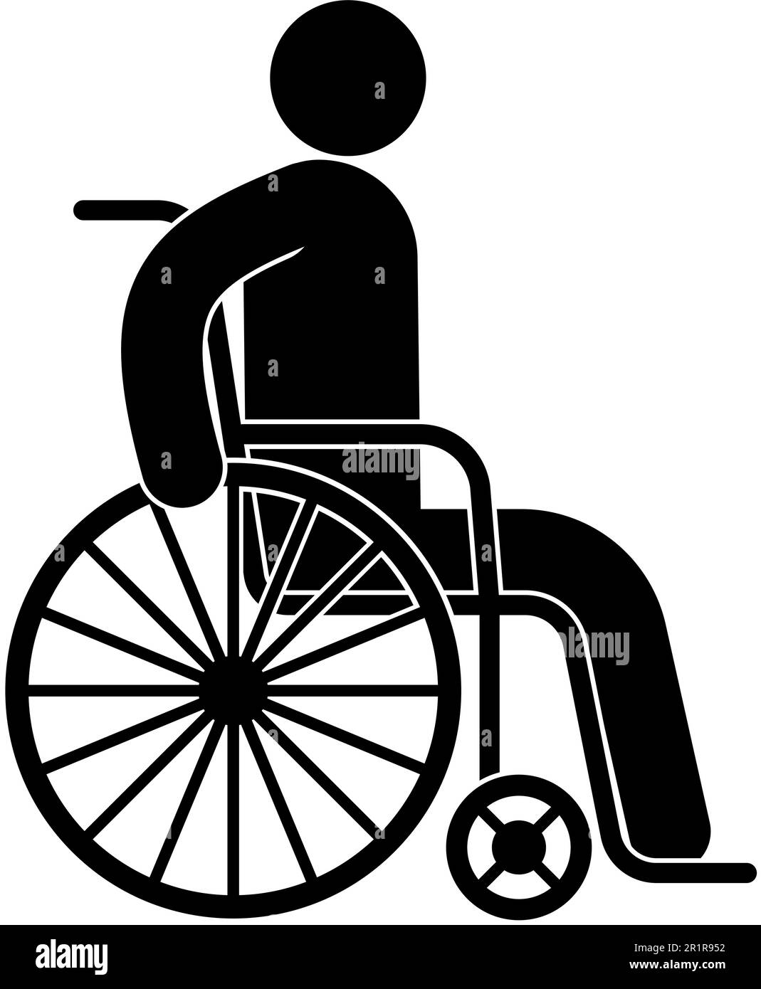 Persona con disabilità fisiche su sedia a rotelle Illustrazione Vettoriale
