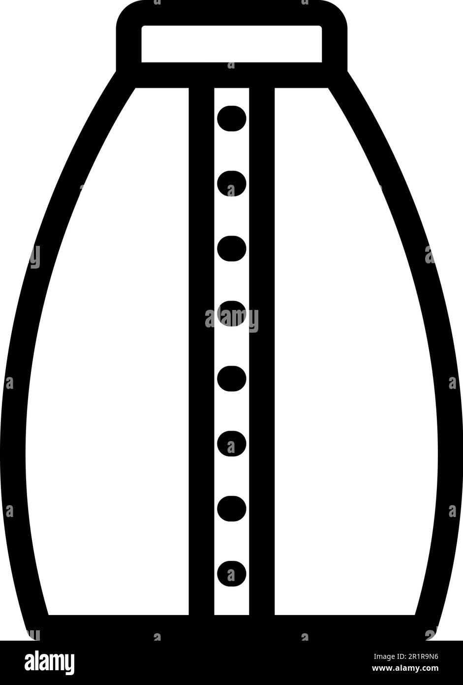 Vettore contorno icona gonna CAD. Design in tessuto. Collezione donna Illustrazione Vettoriale