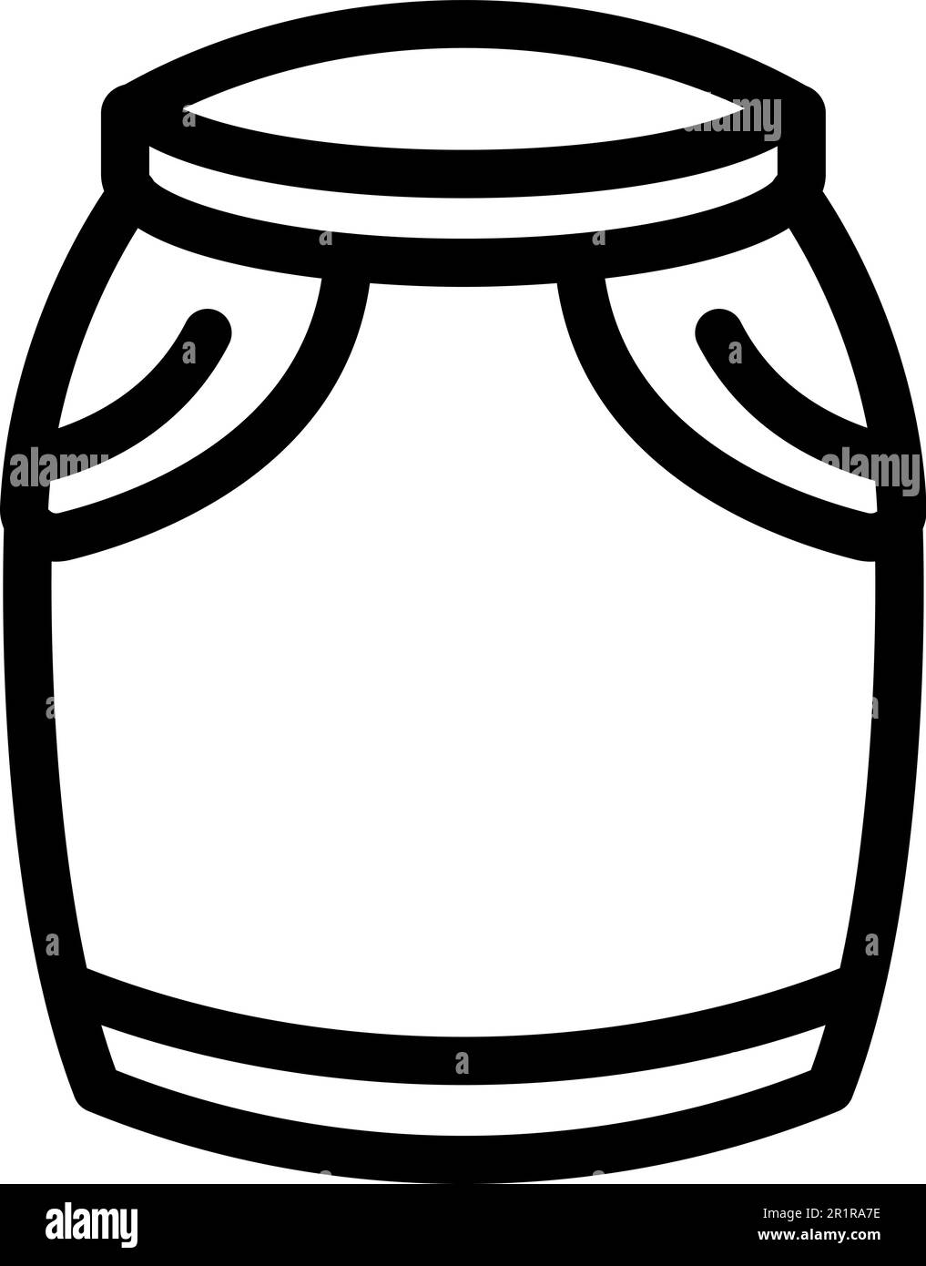 Vettore di contorno dell'icona del bordo anteriore. Design in tessuto. Moda donna Illustrazione Vettoriale