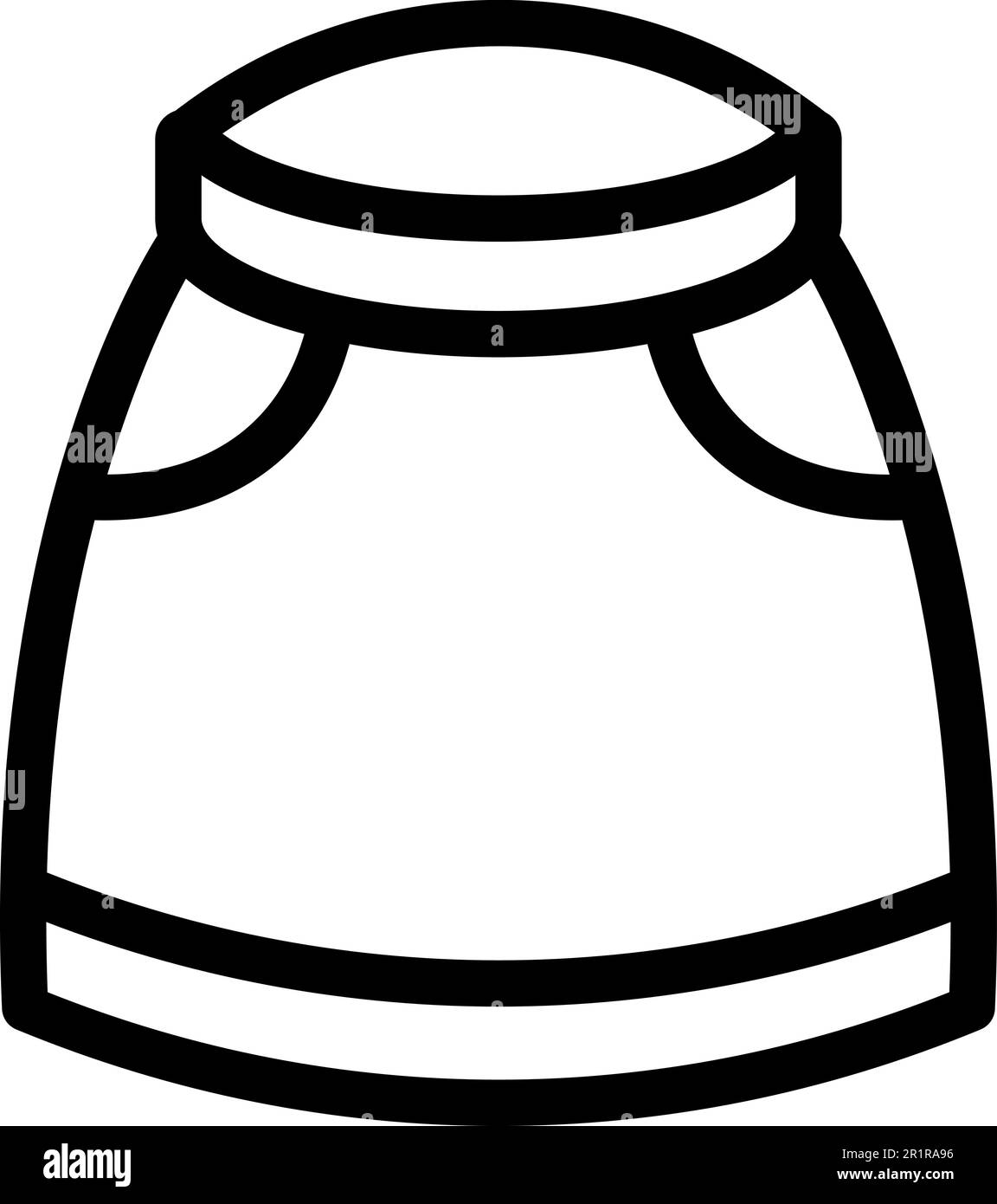 Donna gonna icona contorno vettore. Design in tessuto. Moda moderna Illustrazione Vettoriale