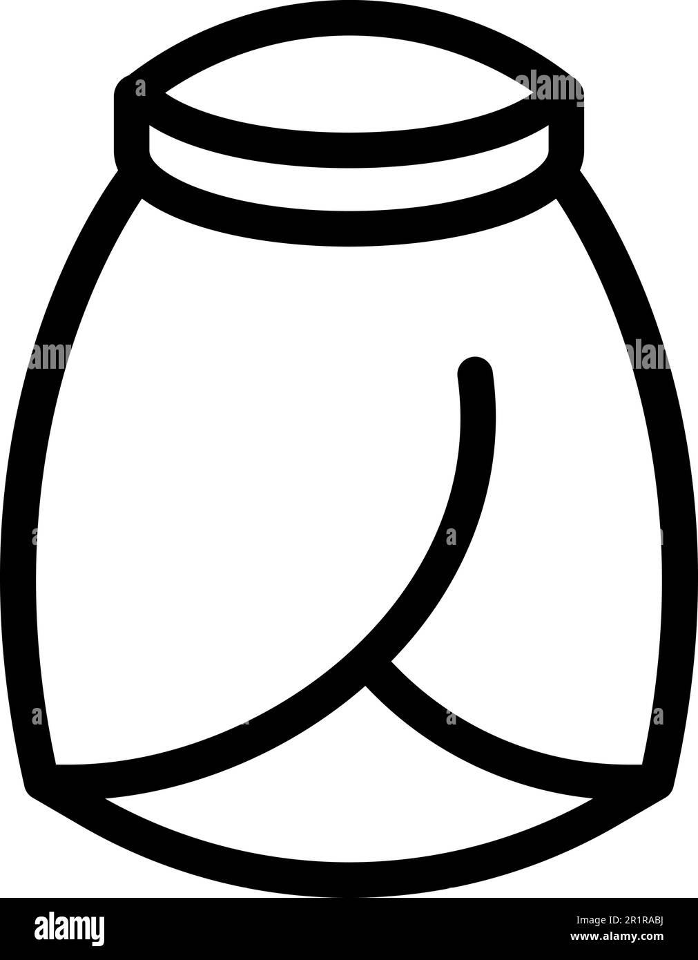 Vettore contorno icona minigonna. Design in tessuto. Collezione di moda Illustrazione Vettoriale