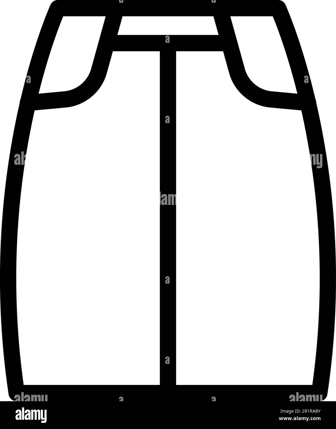 Icona bordo nastro vettore contorno. Donna indossare. Abbigliamento moderno Illustrazione Vettoriale