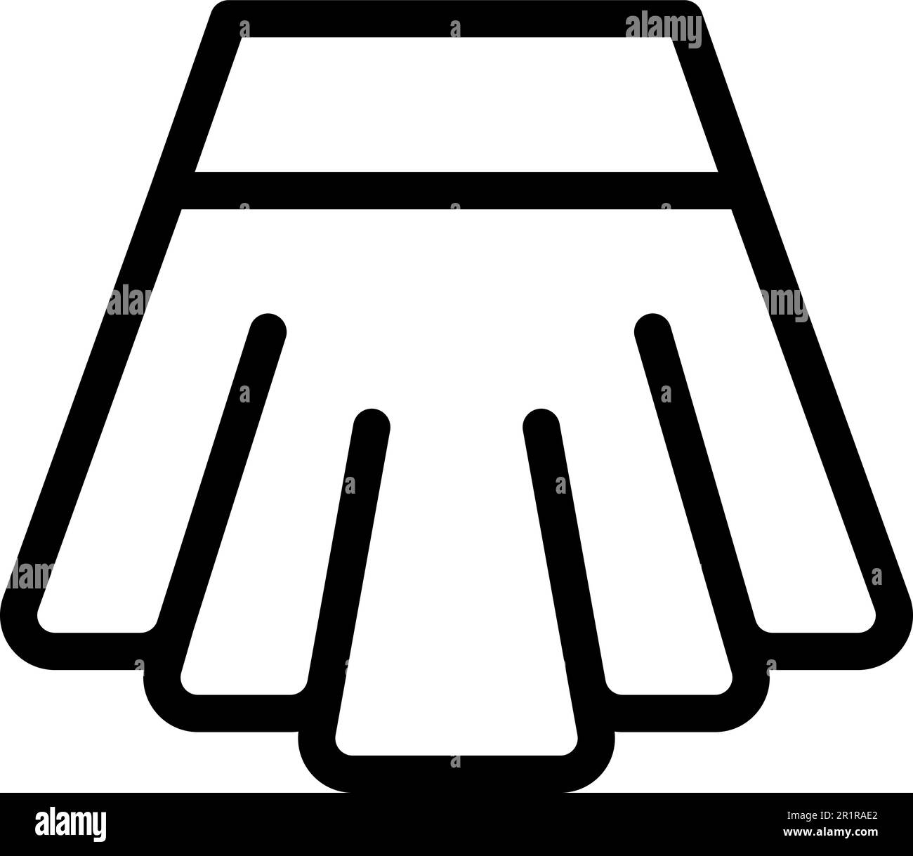 Icona gonna di seta vettore contorno. Moda tessuto. Indossare il denim Illustrazione Vettoriale