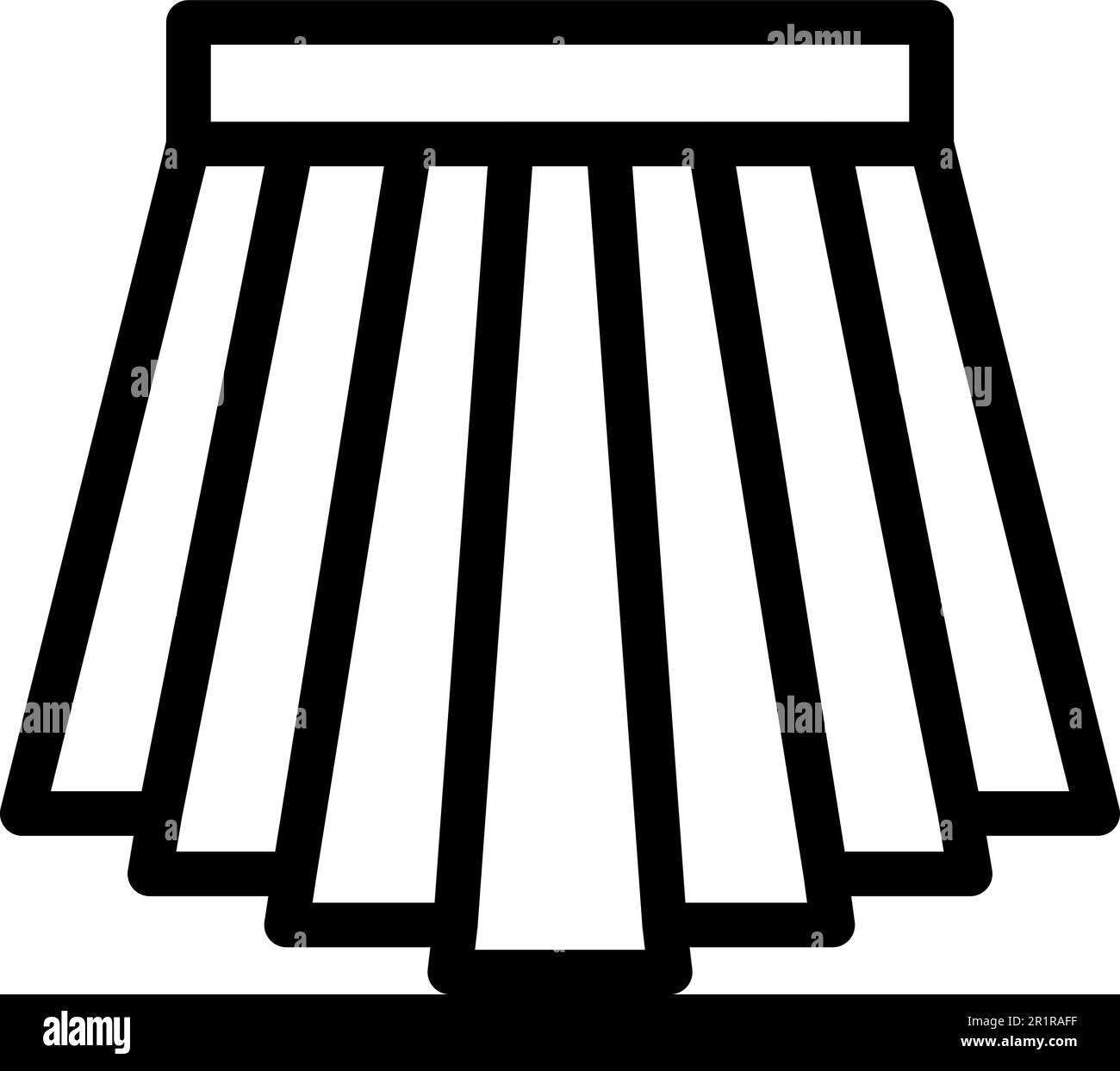 Gonna abbigliamento icona contorno vettoriale. Design in tessuto. Moda donna Illustrazione Vettoriale