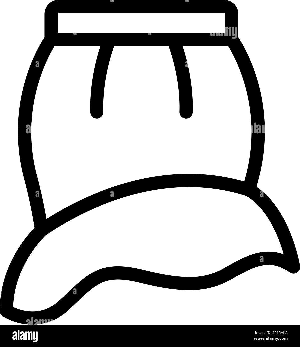 Indossare gonna icona contorno vettore. Moda donna. Denim casual Illustrazione Vettoriale