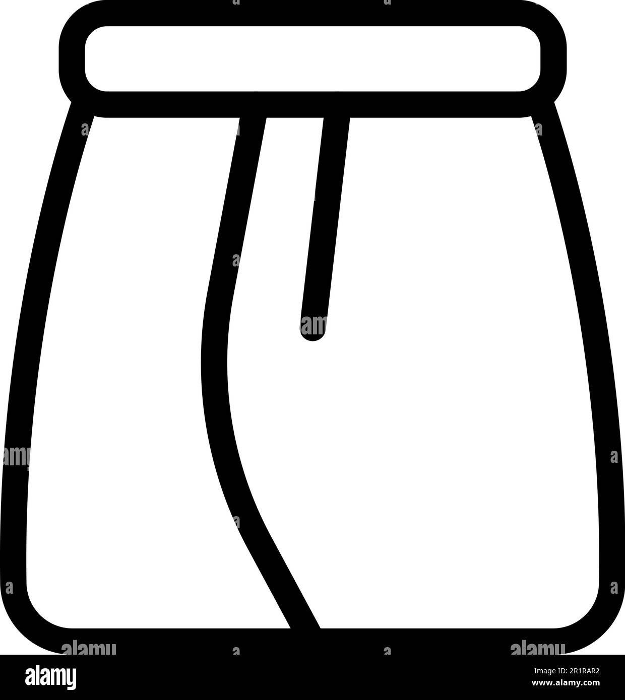 Donna gonna icona contorno vettore. Design in tessuto. Stile di moda Illustrazione Vettoriale