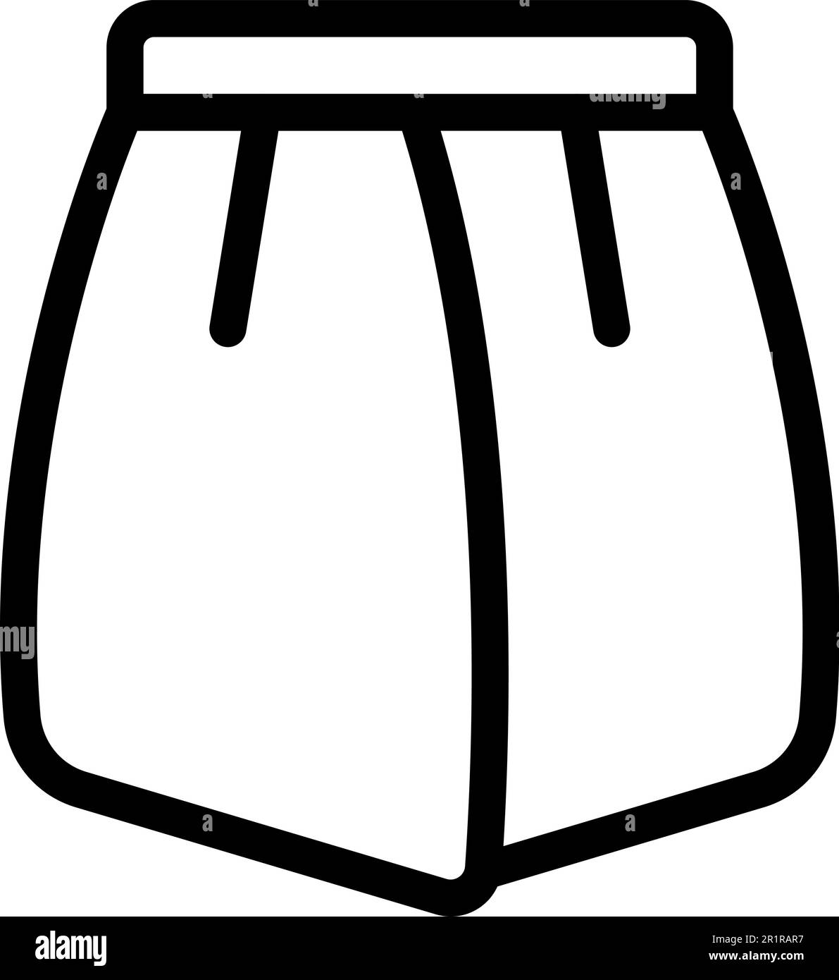 Moda tecnica gonna icona contorno vettore. Disegno della ragazza. Abbigliamento donna Illustrazione Vettoriale