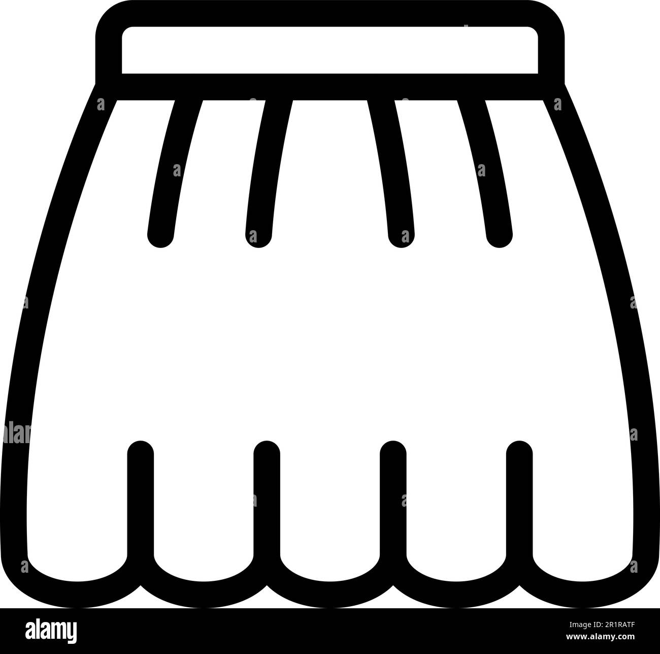 Gonna abbigliamento icona contorno vettore. Design in tessuto. Moda donna Illustrazione Vettoriale