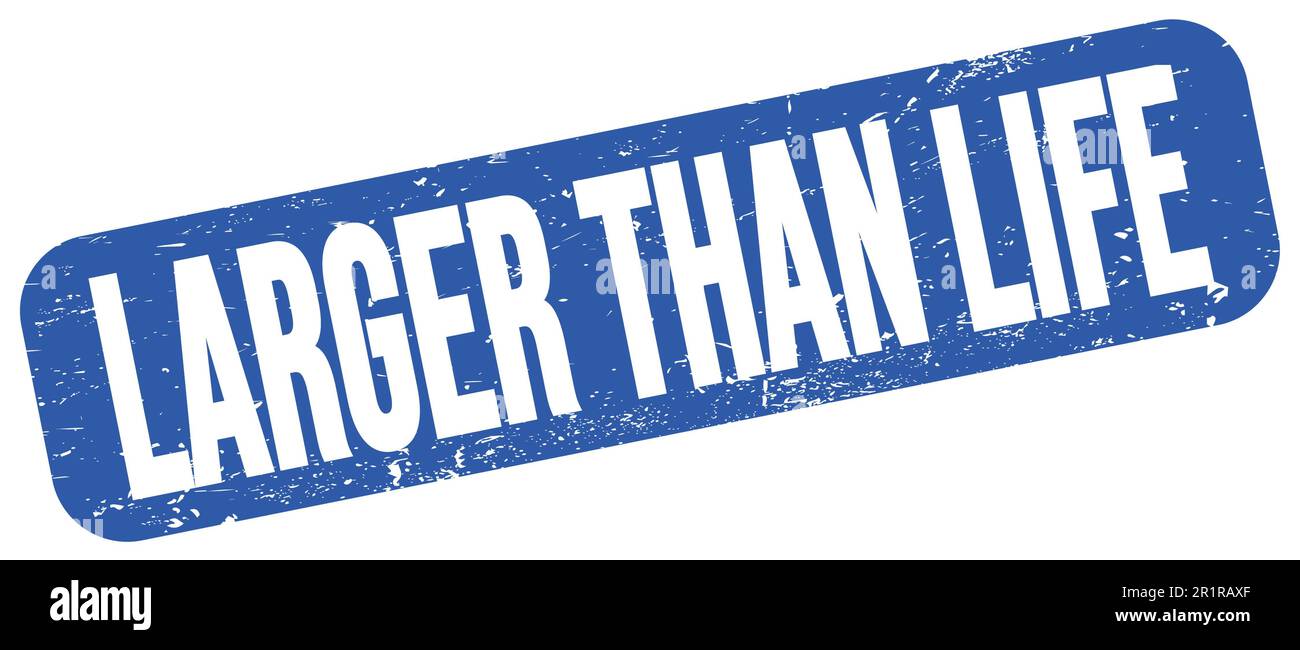 TESTO PIÙ GRANDE DELLA VITA scritto su segno blu grungy del timbro. Foto Stock