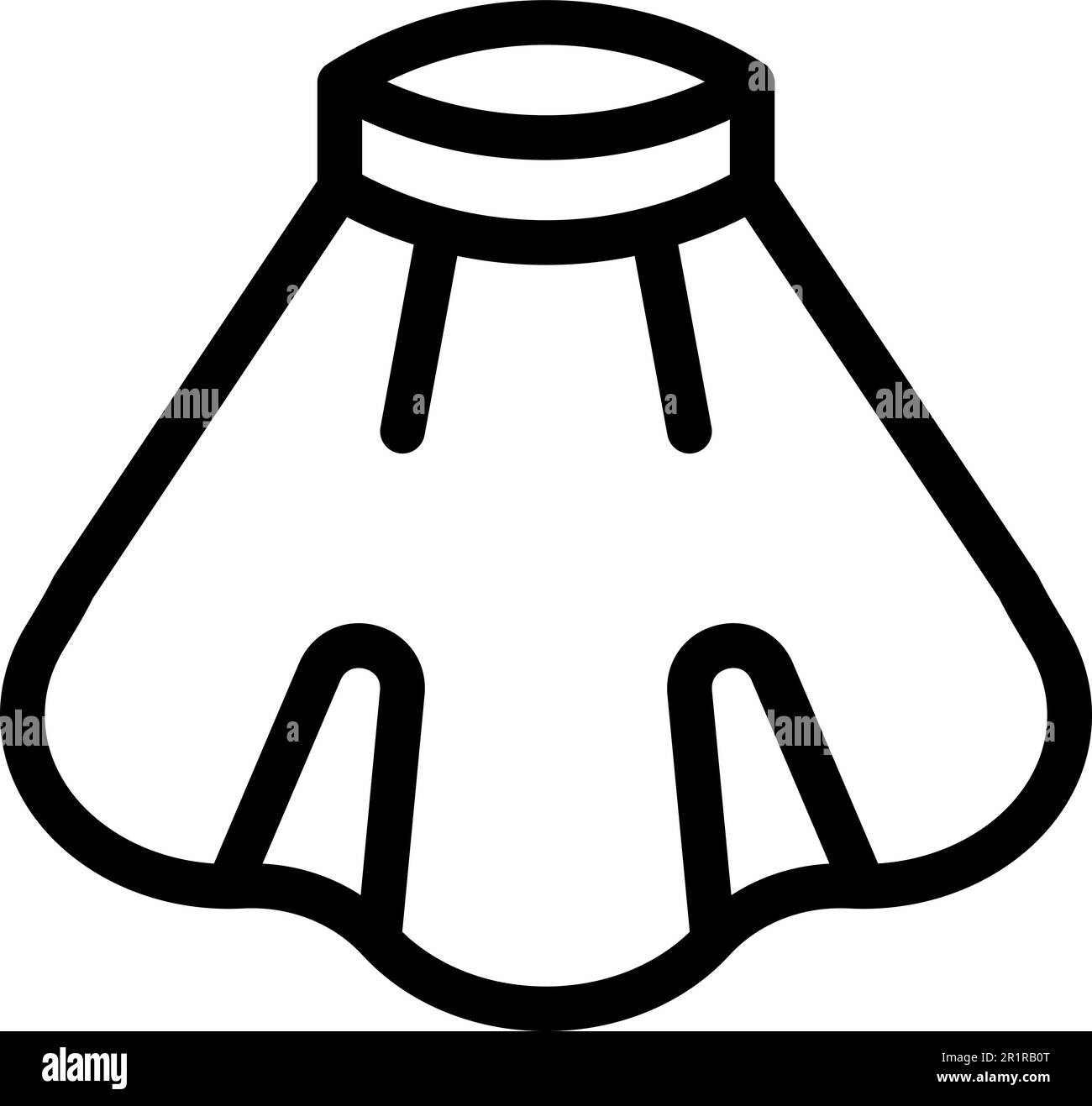 Vettore contorno icona gonna. Tessuto denim. Tulle moderno Illustrazione Vettoriale