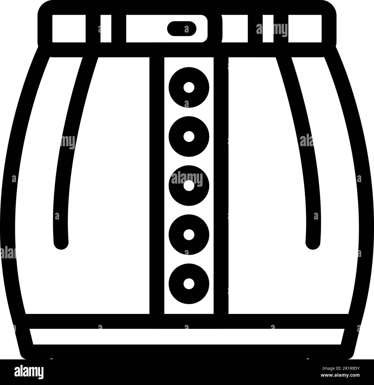 Disegno gonna icona contorno vettoriale. Abbigliamento in tessuto. Indossare il denim Illustrazione Vettoriale