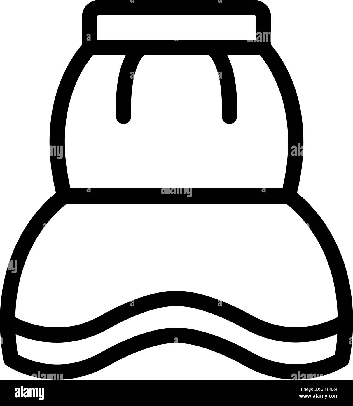 Icona festive gonna contorno vettore. Design in tessuto. Abbigliamento moderno Illustrazione Vettoriale