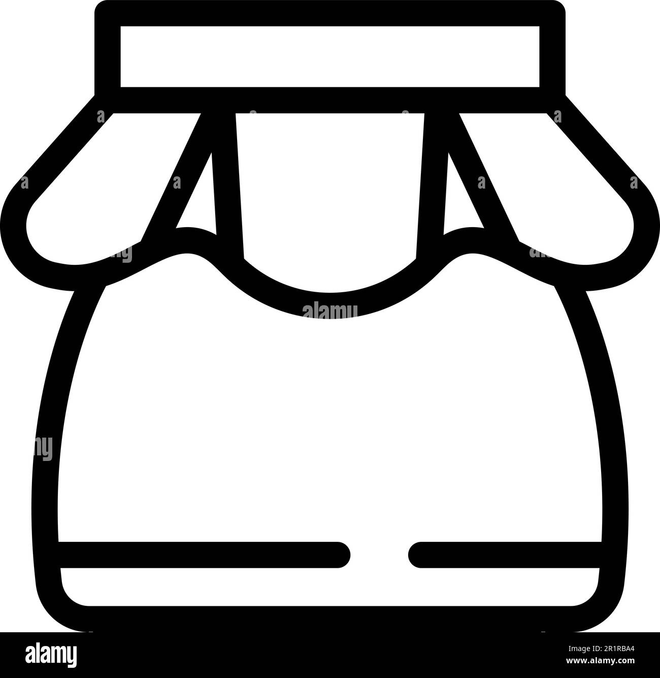 Icona gonna moderna contorno vettoriale. Moda tessuto. Stile donna Illustrazione Vettoriale