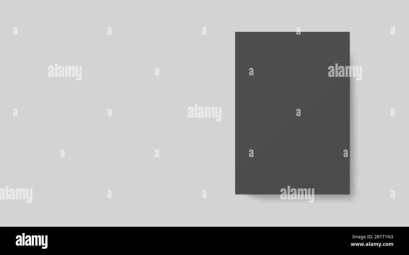 Cancelleria con branding vuota isolata in grigio come modello per la presentazione del design delle identità. Foto Stock