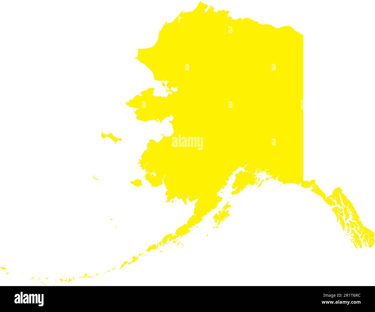 Mappa dei colori CMYK GIALLO dell'ALASKA, USA Illustrazione Vettoriale