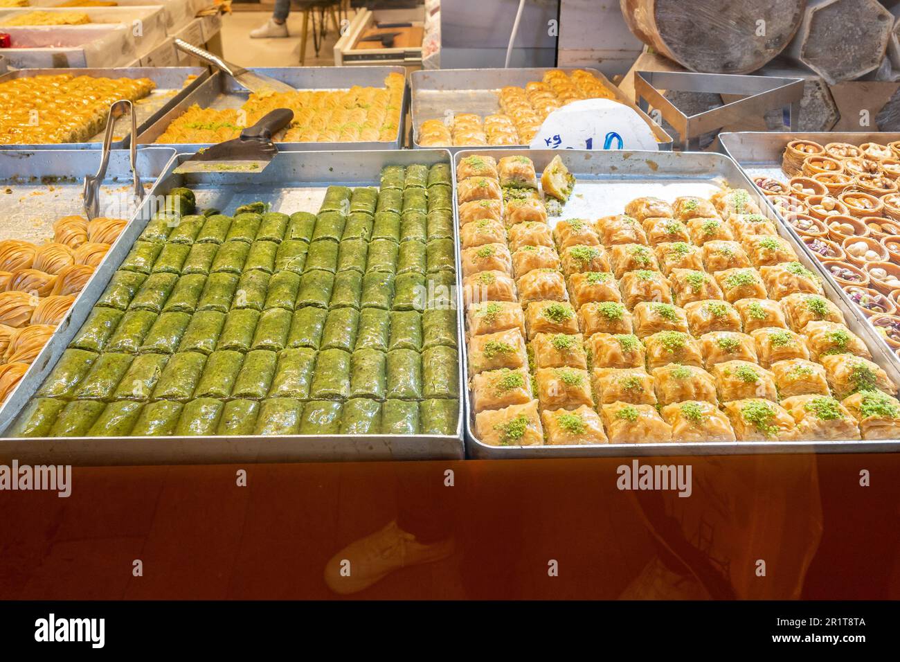 Pistacchio di stile turco pistacchio bazar di spezie bazar bazar di baklava di pistacchio Istanbul Foto Stock