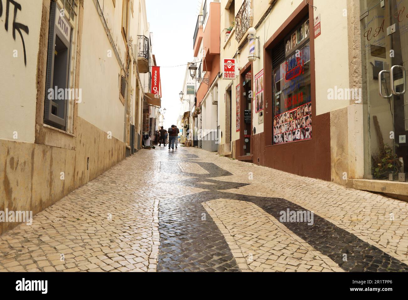 Strade della città vecchia, Lagos, Algarve, Portogallo Foto Stock