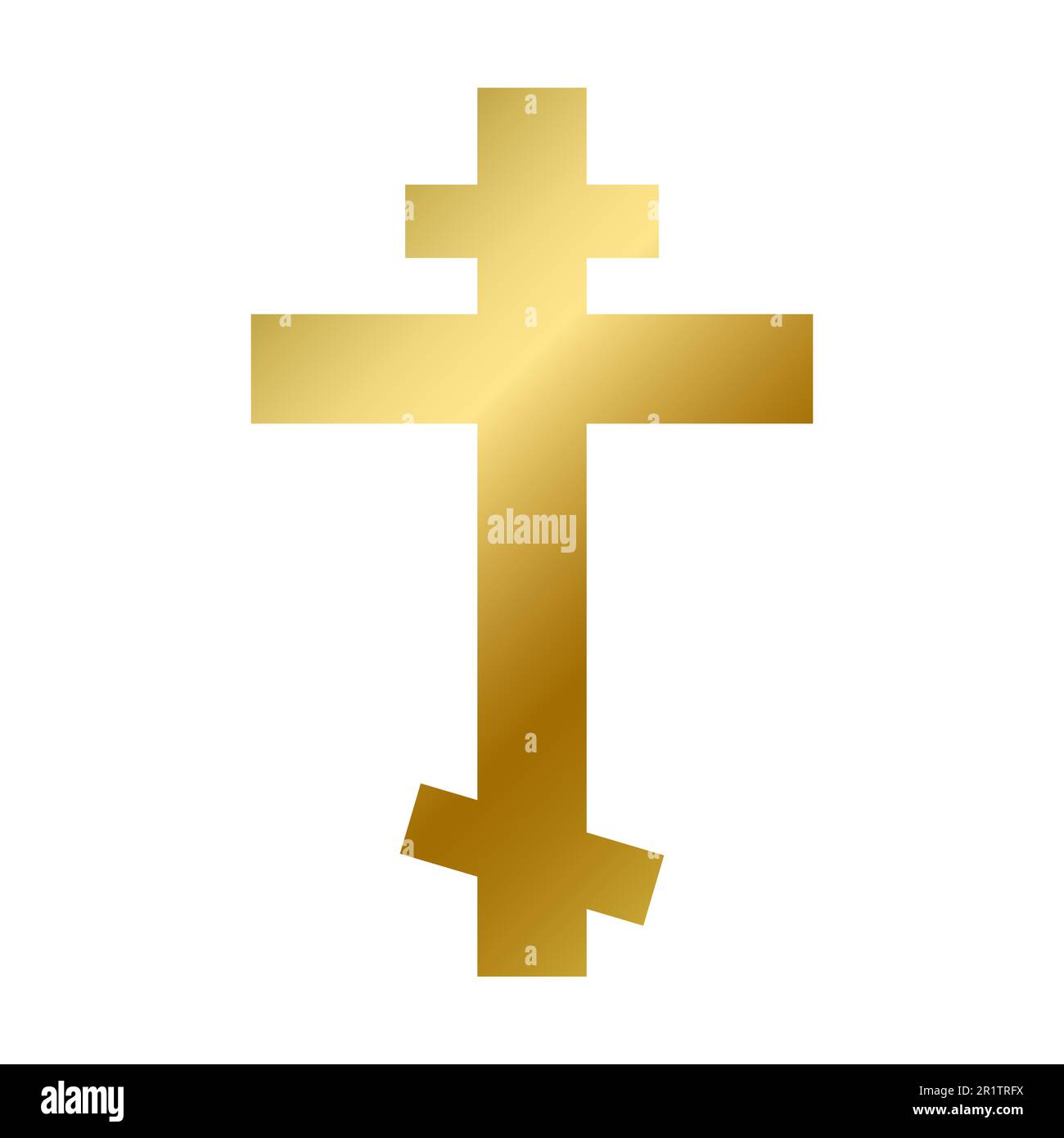 Croce ortodossa simbolo isolato. Segno d'oro religioso cristiano su sfondo  bianco disegno vettoriale. Croce crocifisso cristianesimo lucido. Rel  Immagine e Vettoriale - Alamy