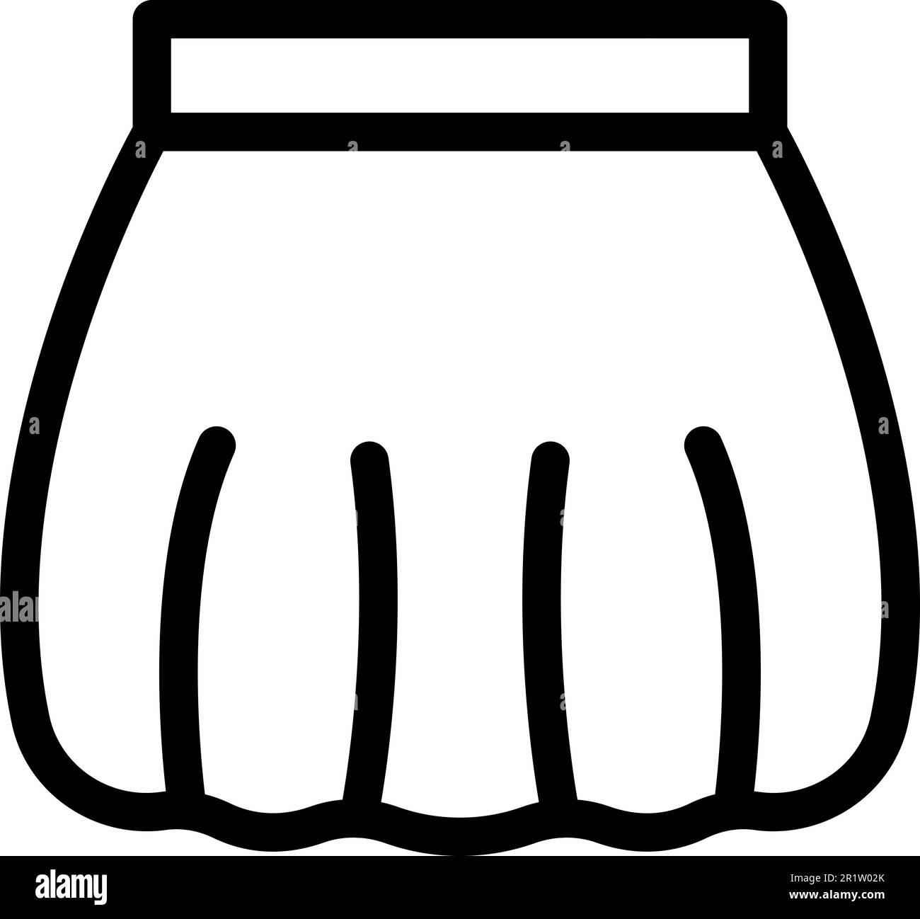 Estate gonna icona contorno vettore. Stile tessuto. Donna di moda Illustrazione Vettoriale