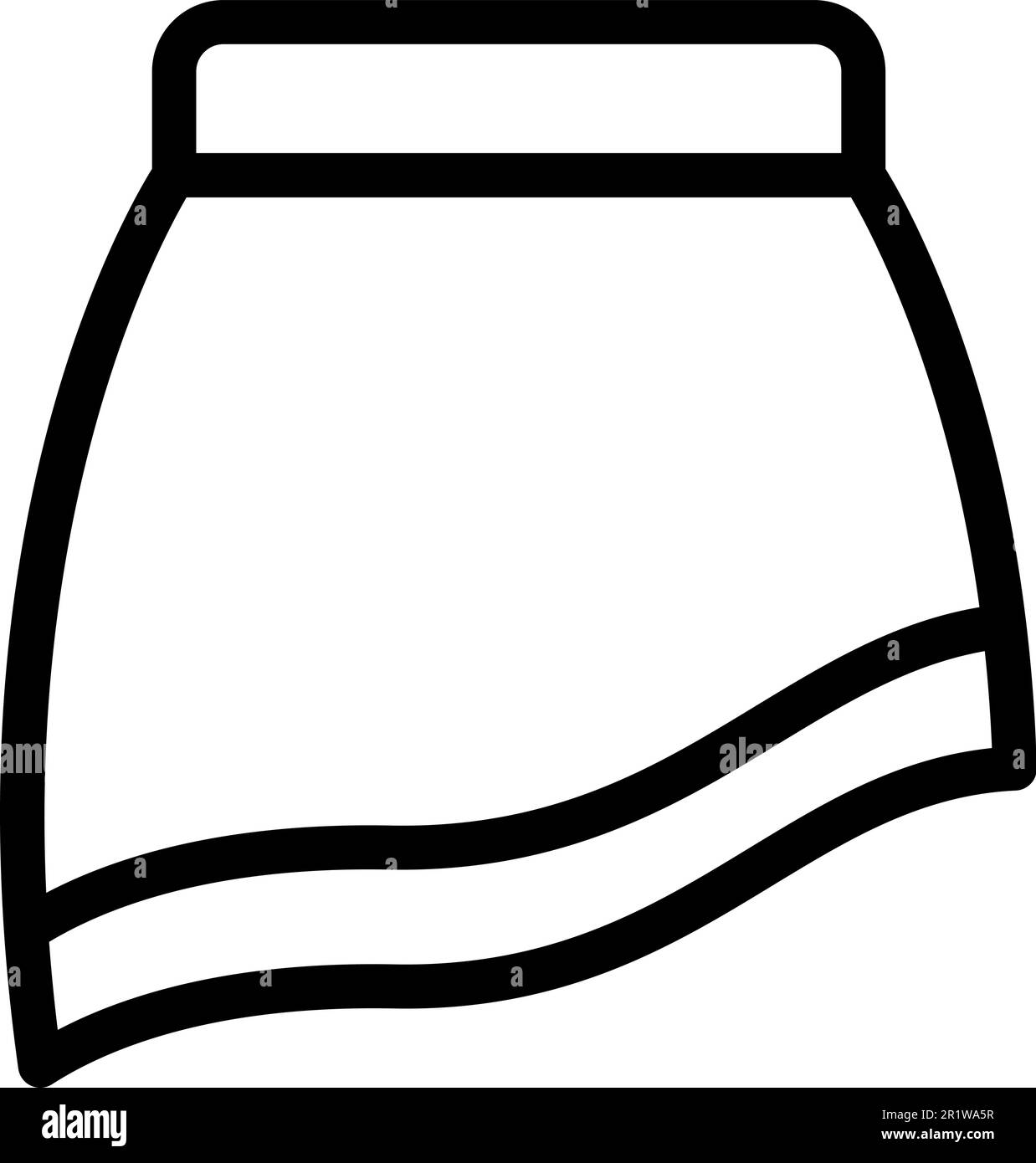 Vettore contorno icona dettaglio gonna. Tessuto donna. Abbigliamento moda Illustrazione Vettoriale