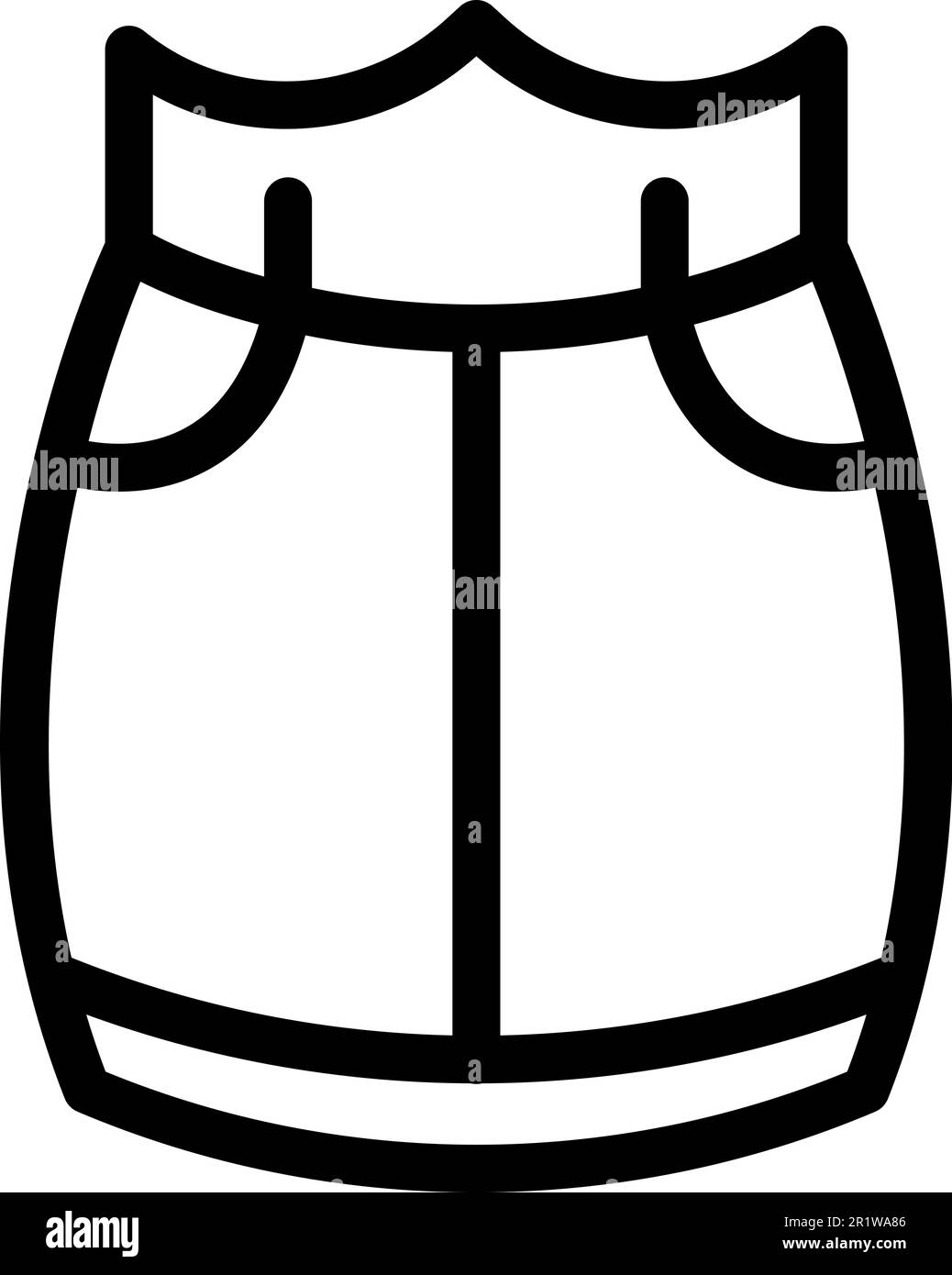 Vettore contorno icona gonna Tutu. Usura del tessuto. Denim casual Illustrazione Vettoriale