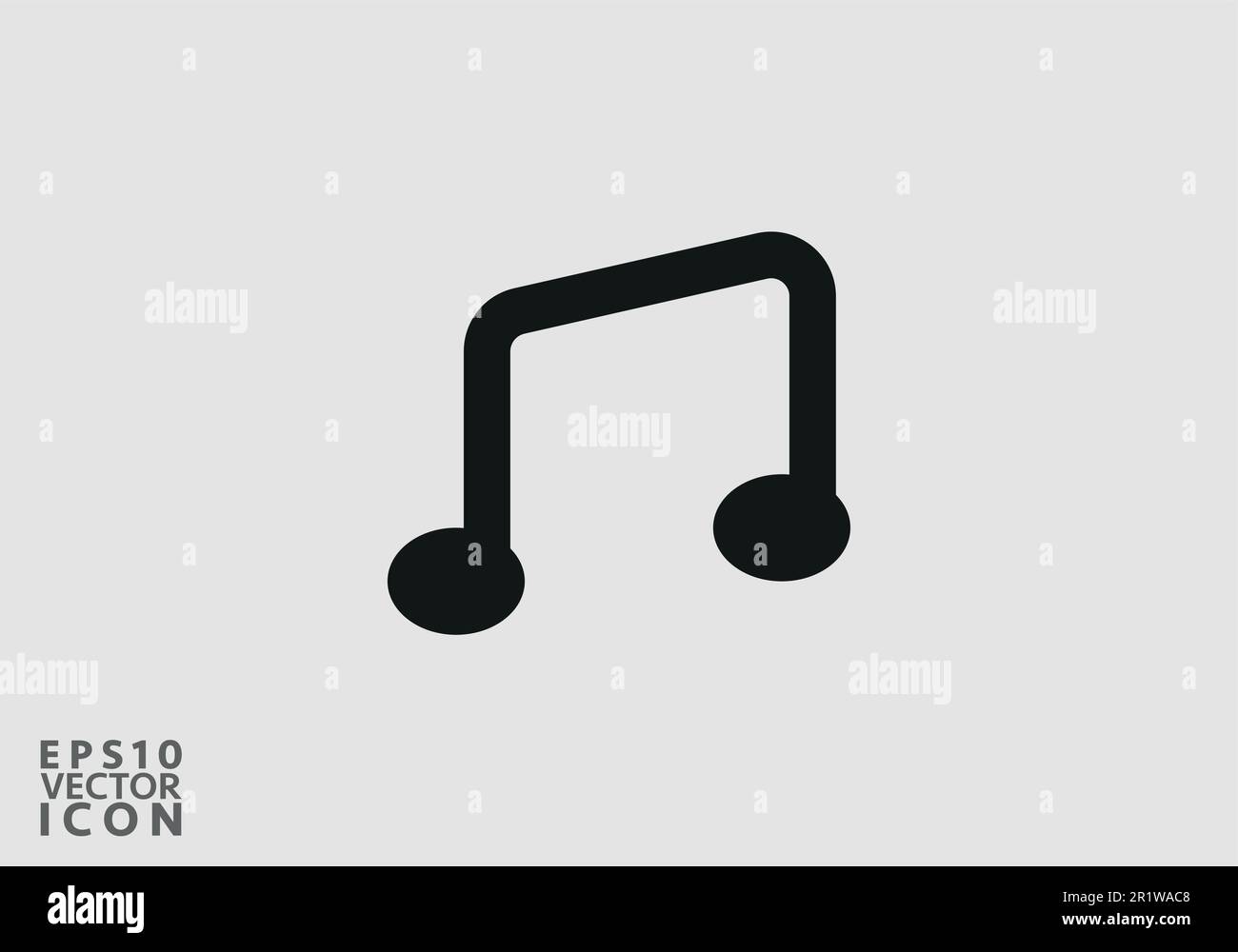 Musica icona vettore, melodia, canzone, nota, suono, Segnale audio isolato su sfondo bianco. Stile piatto alla moda per design grafico, logo, sito Web Illustrazione Vettoriale