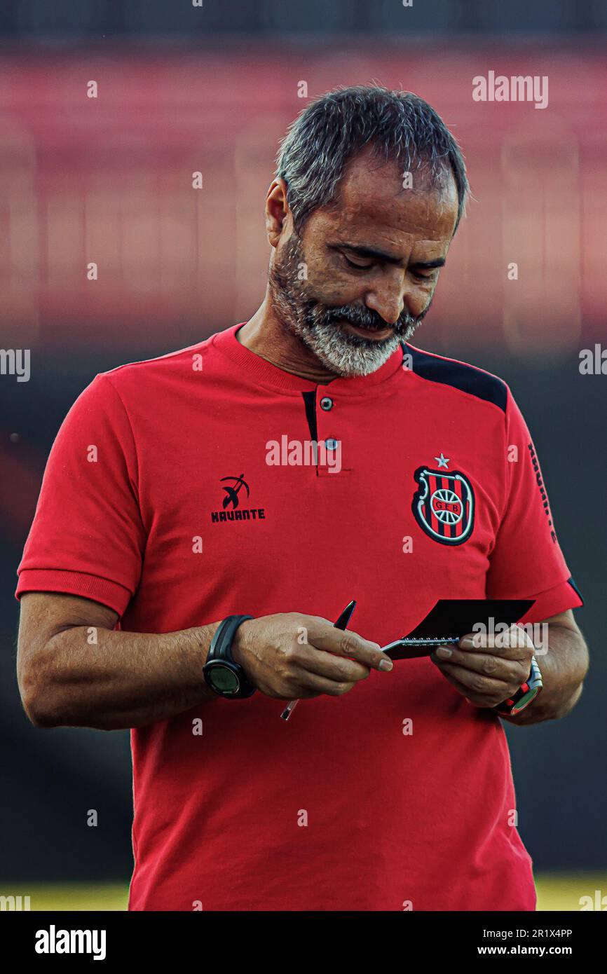 Pelotas, Brasile. 15th maggio, 2023. RS - PELOTAS - 05/14/2023 - BRASILEIRO D 2023, BRASILE DE PELOTAS X SAOJOSEENSE - Rogerio Zimmermann allenatore del Brasile de Pelotas durante una partita contro Saojoseense allo stadio Bento Mendes de Freitas per il campionato brasiliano D 2023. Foto: Volmer Perez/AGIF/Sipa USA Credit: Sipa USA/Alamy Live News Foto Stock