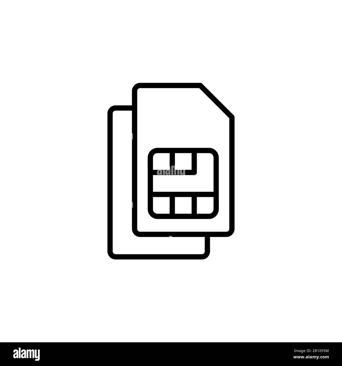 Vettore di icone della scheda SIM. vettore di icone della scheda sim doppia Illustrazione Vettoriale