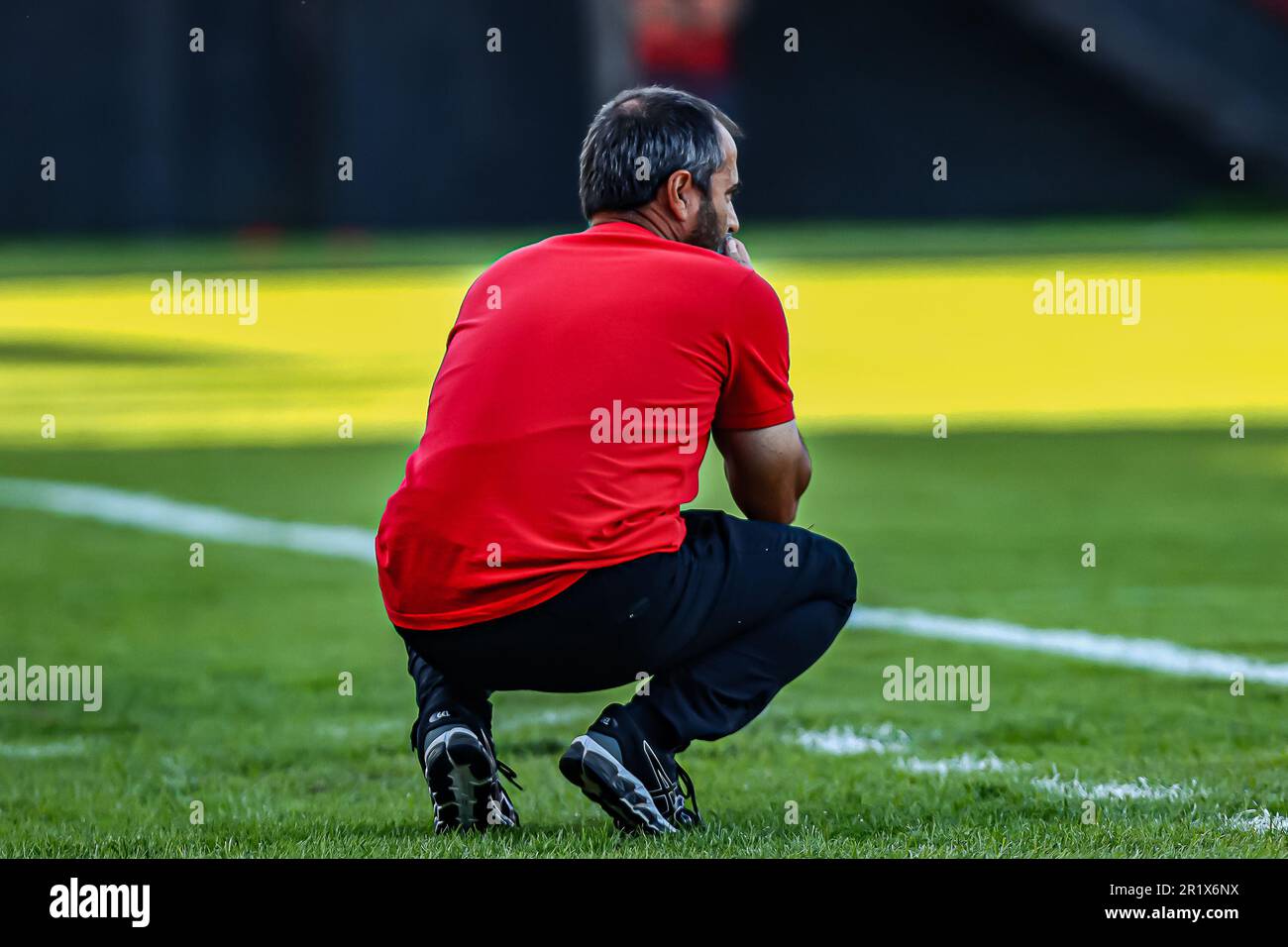 Pelotas, Brasile. 15th maggio, 2023. RS - PELOTAS - 05/14/2023 - BRASILEIRO D 2023, BRASILE DE PELOTAS X SAOJOSEENSE - Rogerio Zimmermann allenatore del Brasile de Pelotas durante una partita contro Saojoseense allo stadio Bento Mendes de Freitas per il campionato brasiliano D 2023. Foto: Volmer Perez/AGIF/Sipa USA Credit: Sipa USA/Alamy Live News Foto Stock