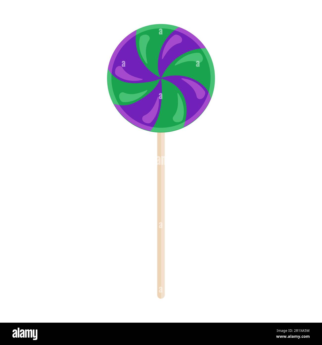 Illustrazione vettoriale di caramelle lollipop colorate intrecciate. Halloween trucco o dolci trattare Illustrazione Vettoriale