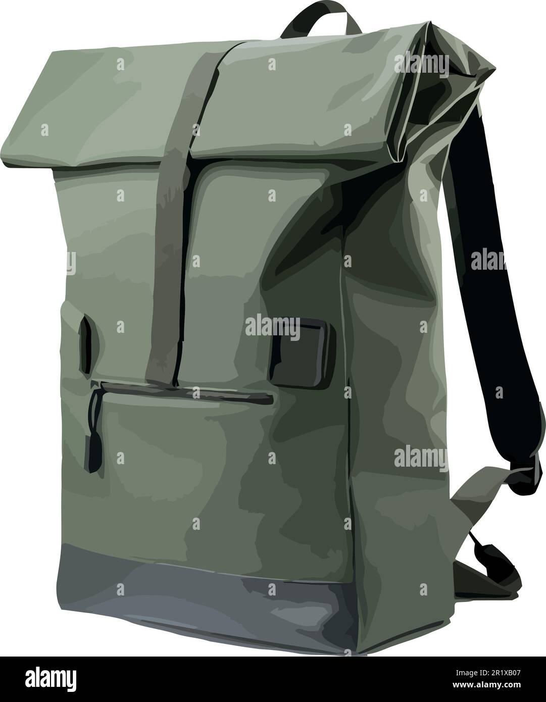 Zaino verde per l'avventura in bianco Illustrazione Vettoriale