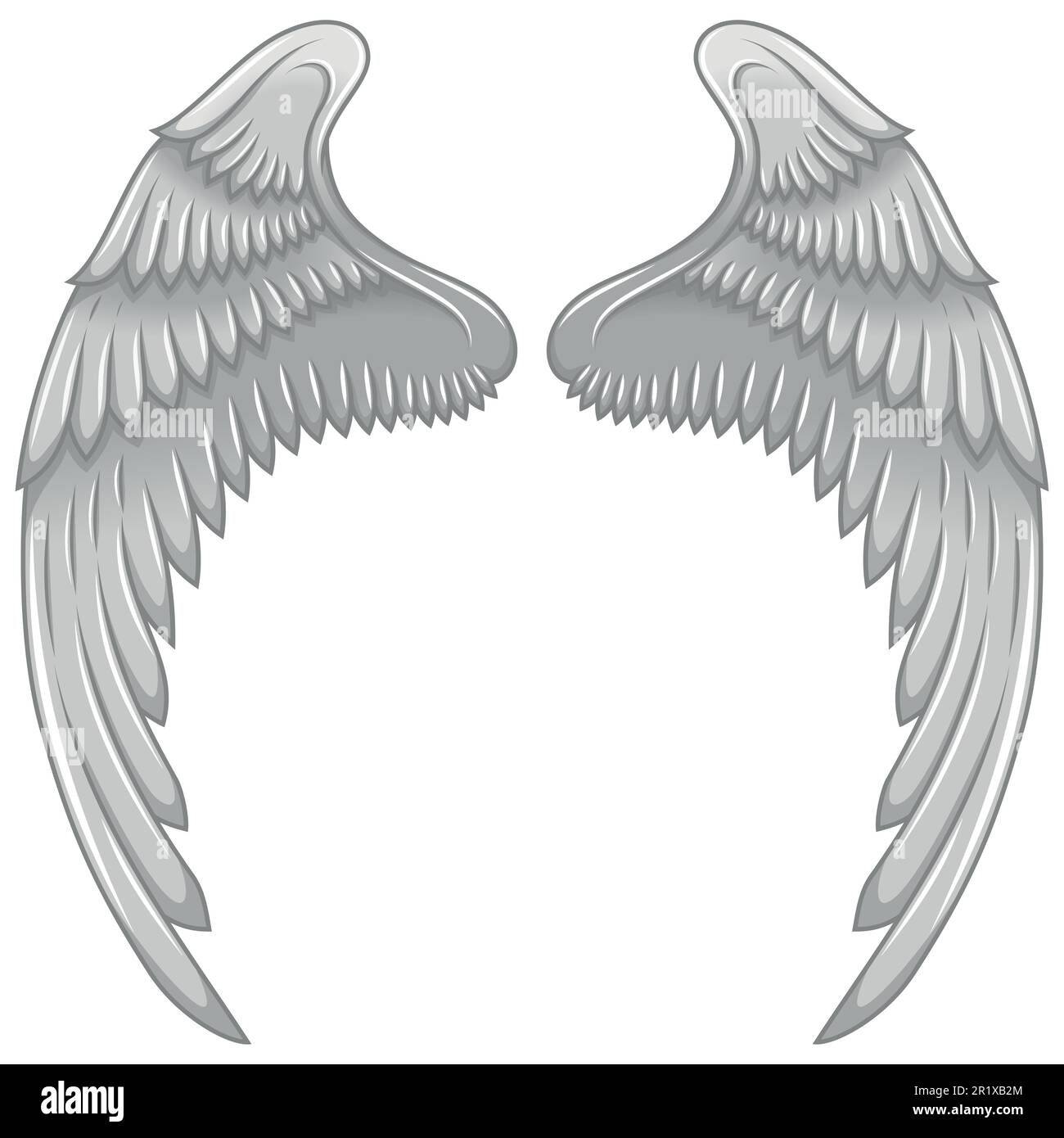 Disegno vettoriale di ali d'angelo, ali d'uccello per decorazione Illustrazione Vettoriale