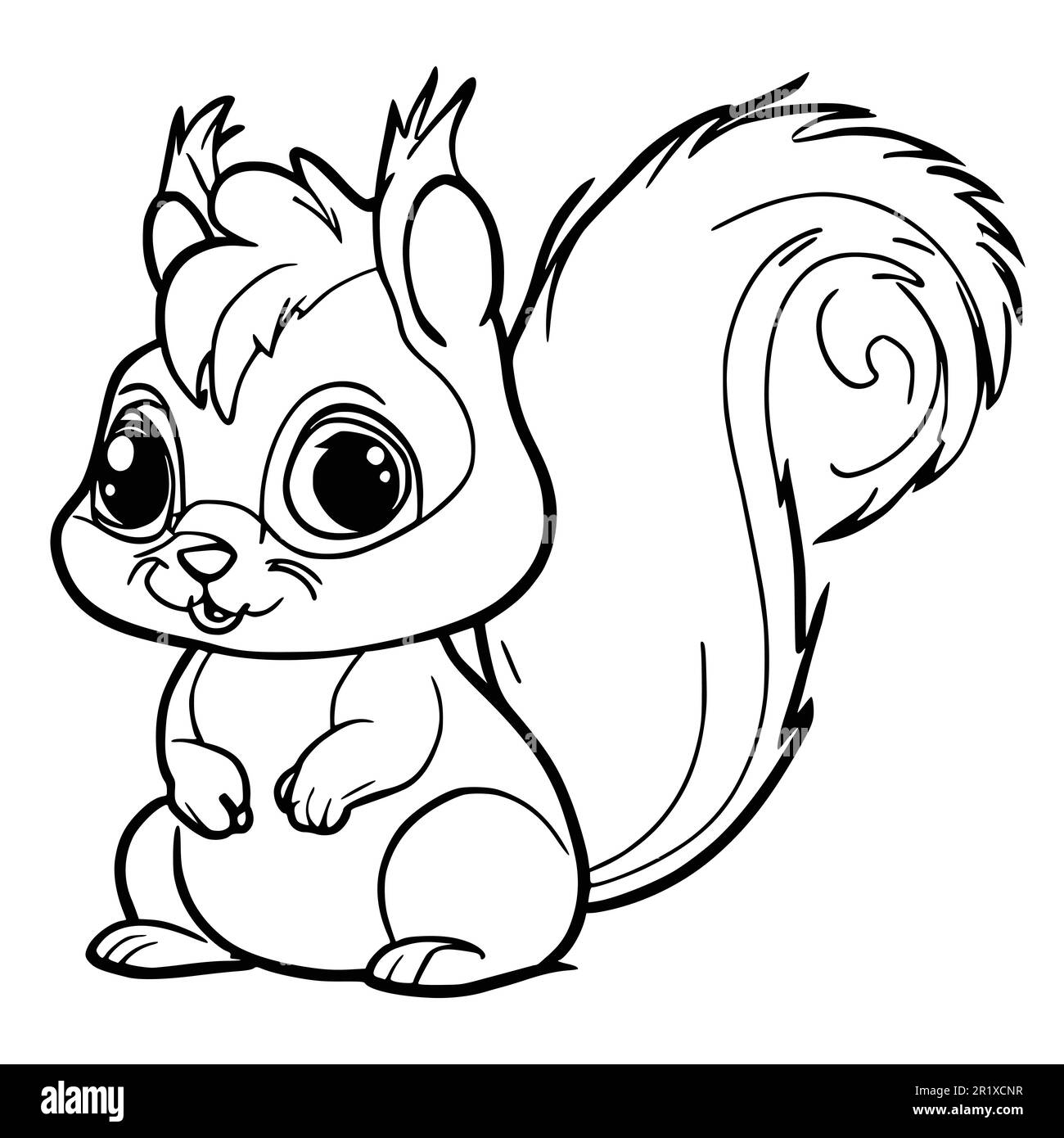 Cute Squirrel coloring pagine per i bambini Illustrazione Vettoriale