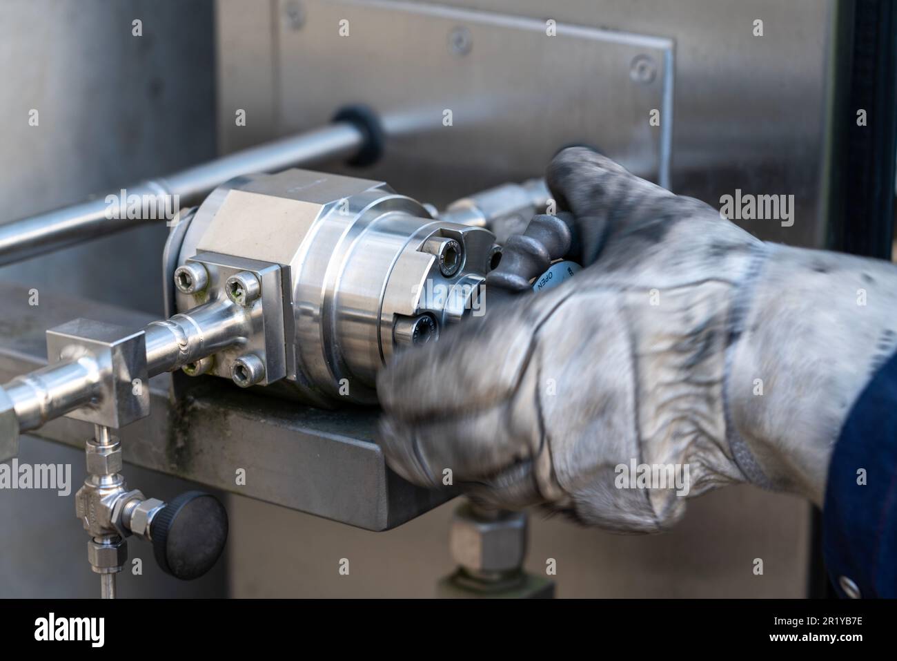 indicatore della pressione del manometro dell'idrogeno Foto Stock