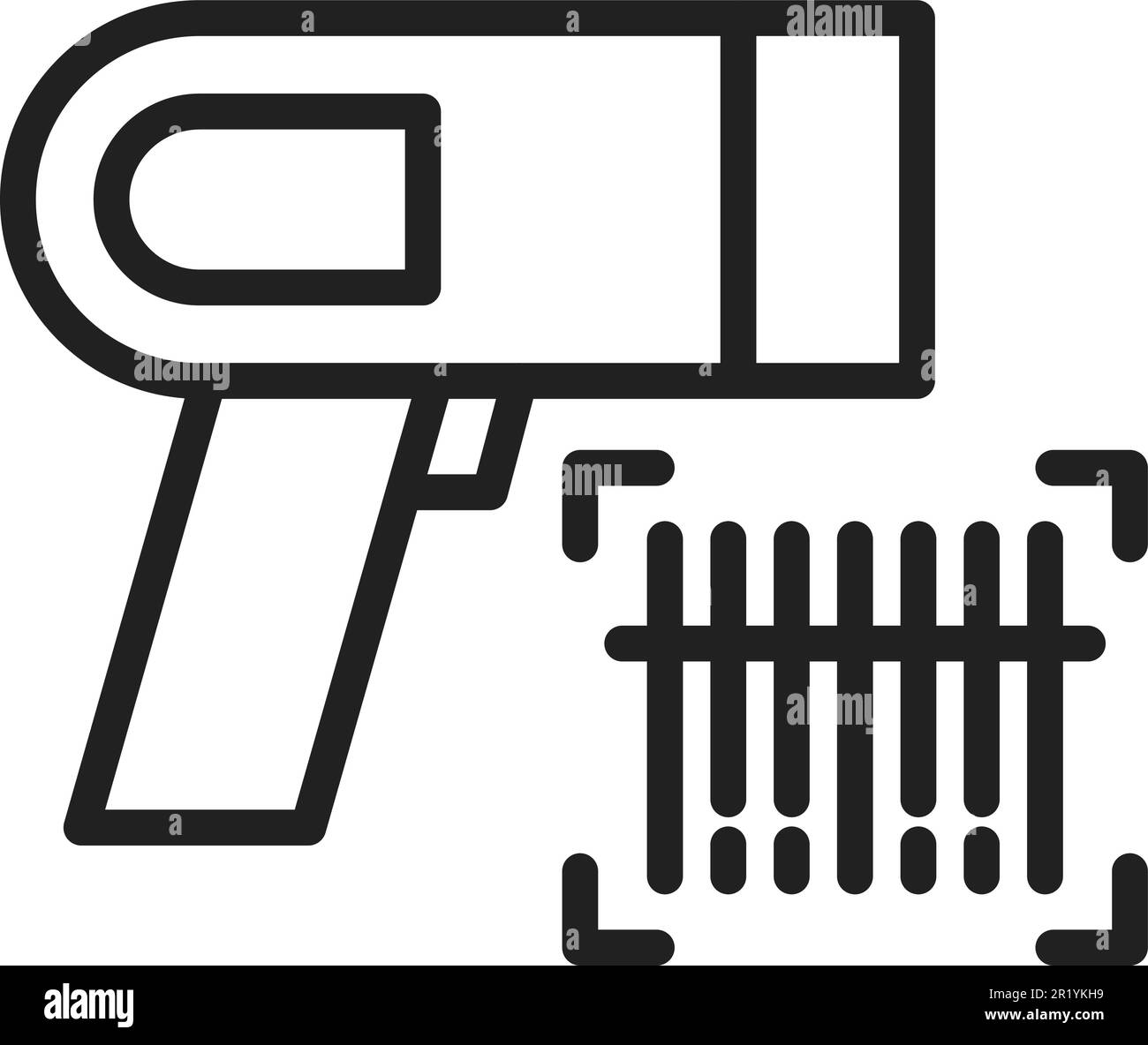 Immagine vettoriale dell'icona del lettore di codici a barre. Illustrazione Vettoriale