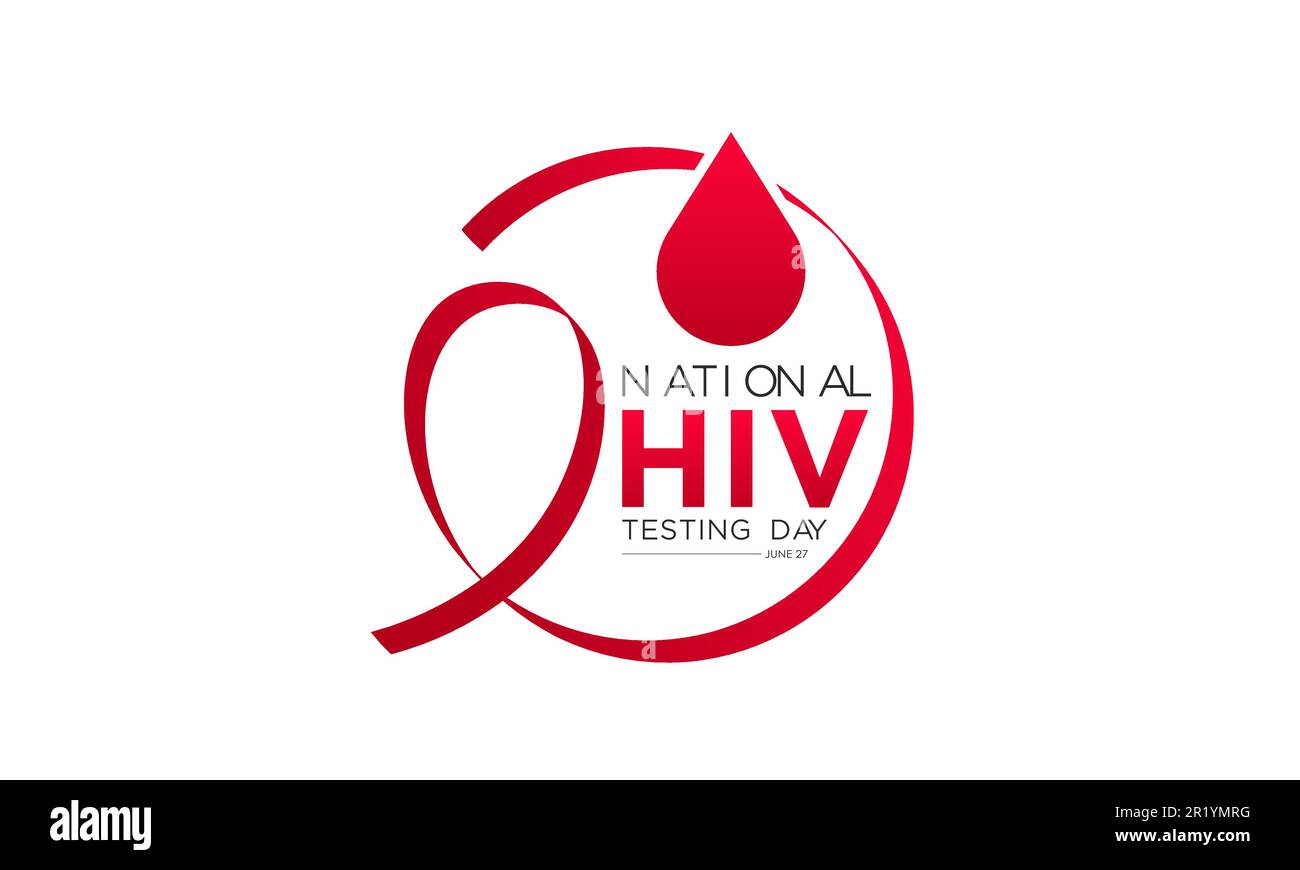 HIV Test Day, giugno 27. Modello vettoriale per banner, bigliettino, poster della giornata di test HIV. Illustrazione vettoriale. Illustrazione Vettoriale