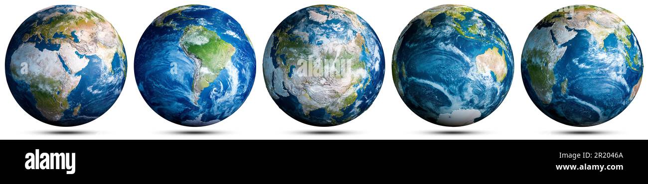 Set mappa mondiale del globo terrestre. Elementi di questa immagine forniti dalla NASA. rendering 3d Foto Stock